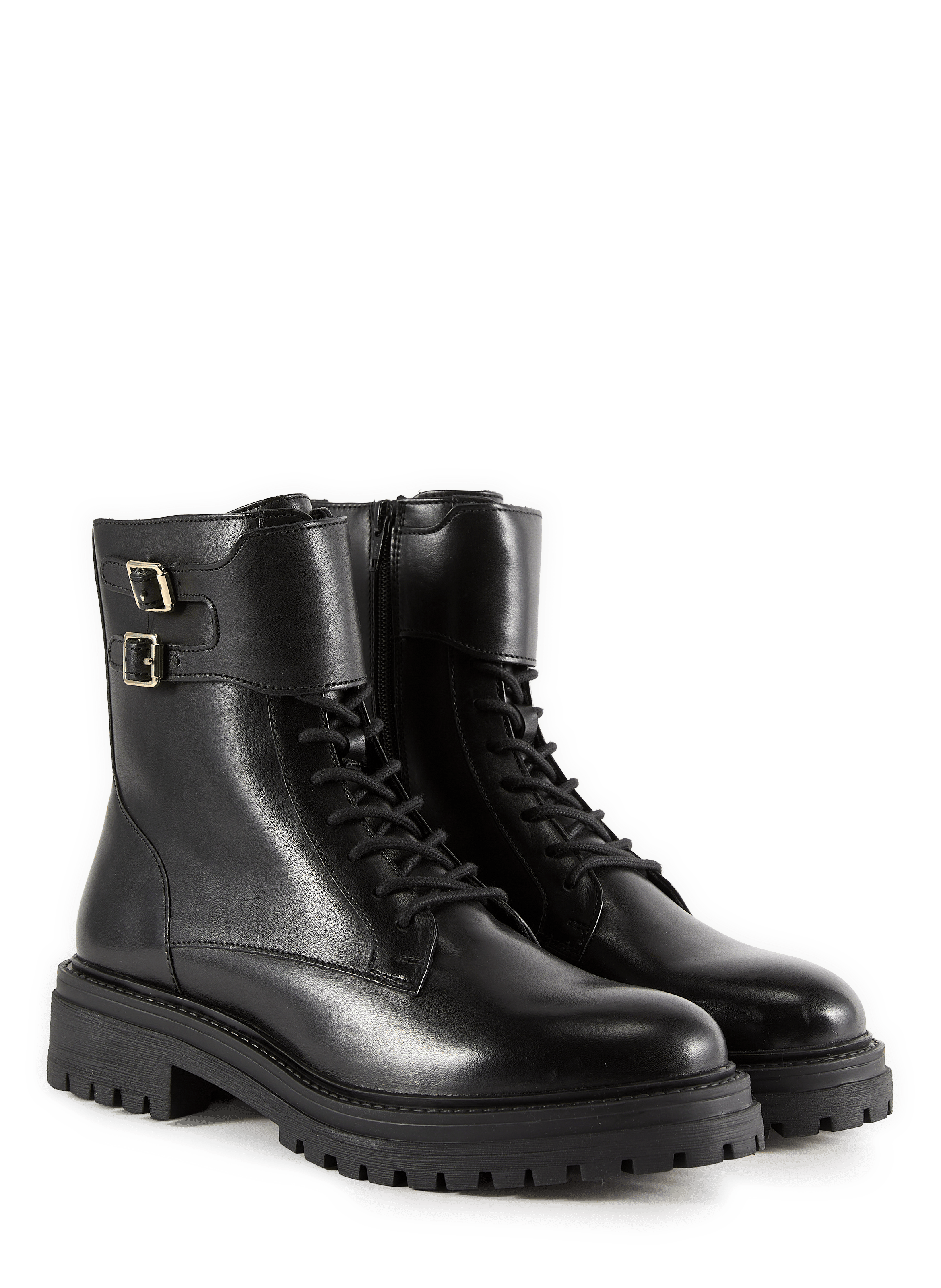 Bottines à boucles Iridea en cuir GEOX Noir