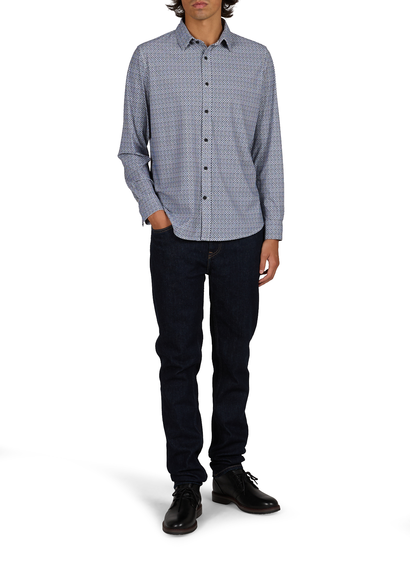 Straight striped shirt by Jean Murcie 1789 CALA Black