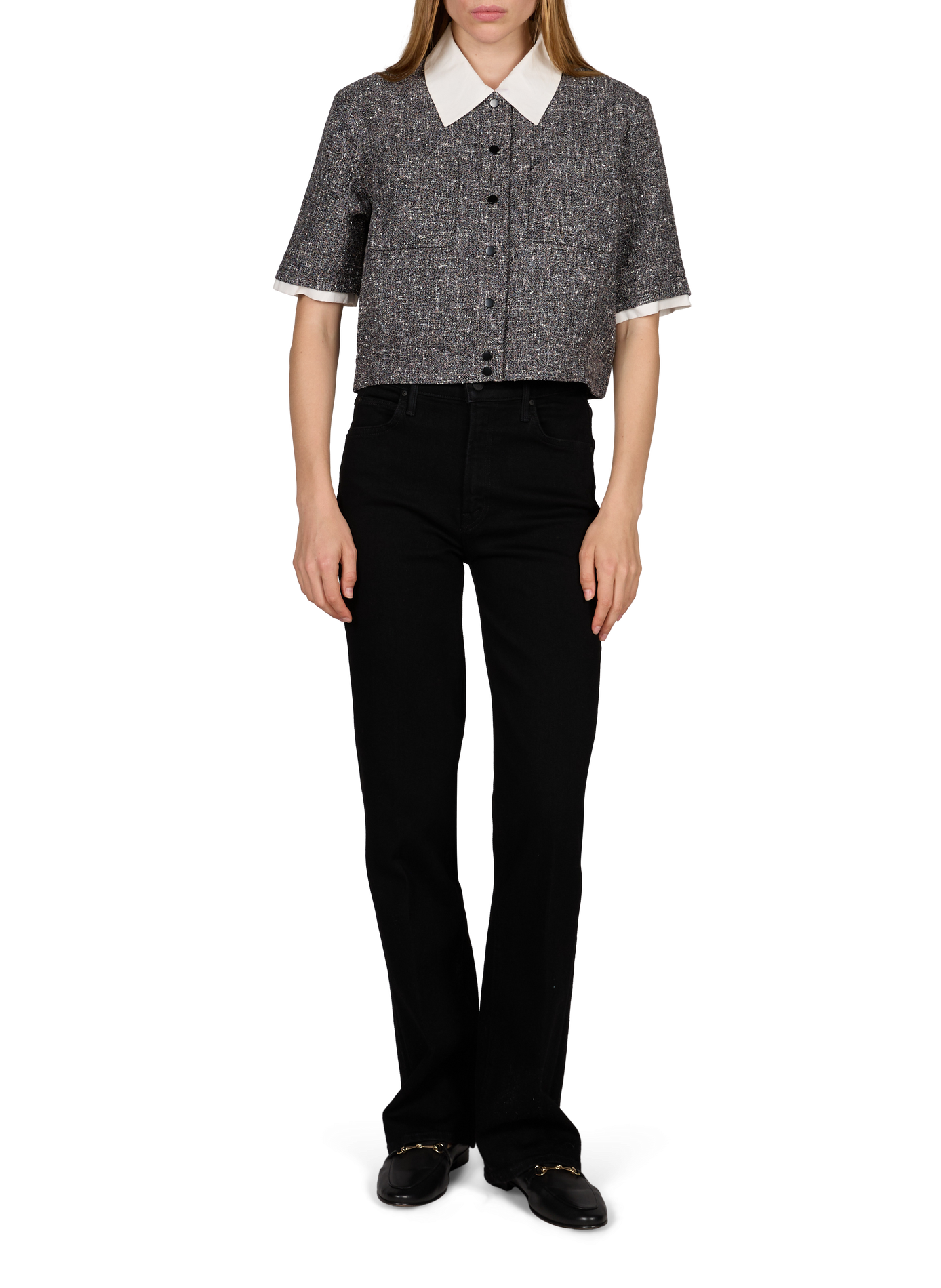 Straight Leg The Kick It jeans in a cotton blend MOTHER Black