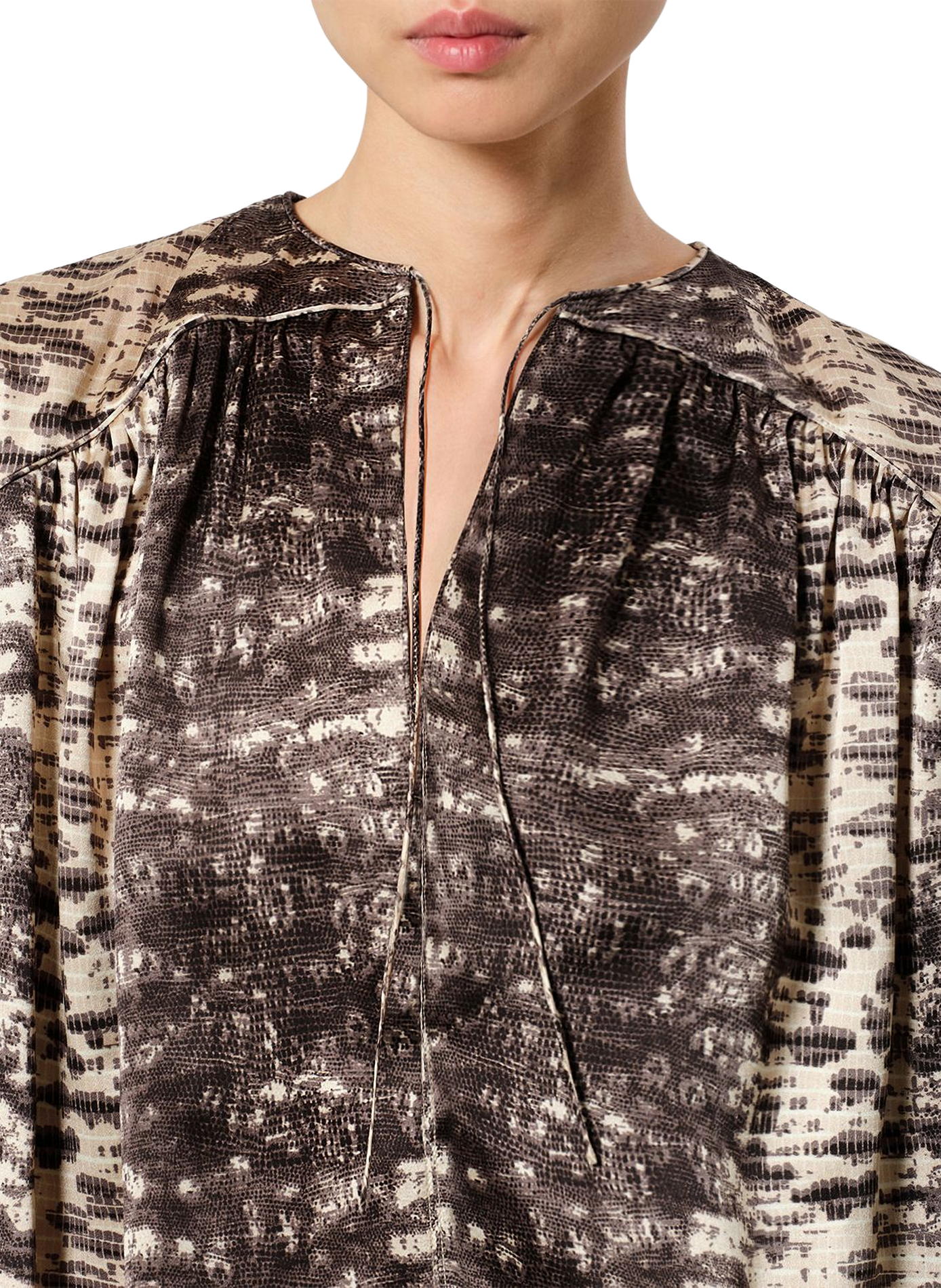 LARAYA blouse in printed silk satin ISABEL MARANT Beige