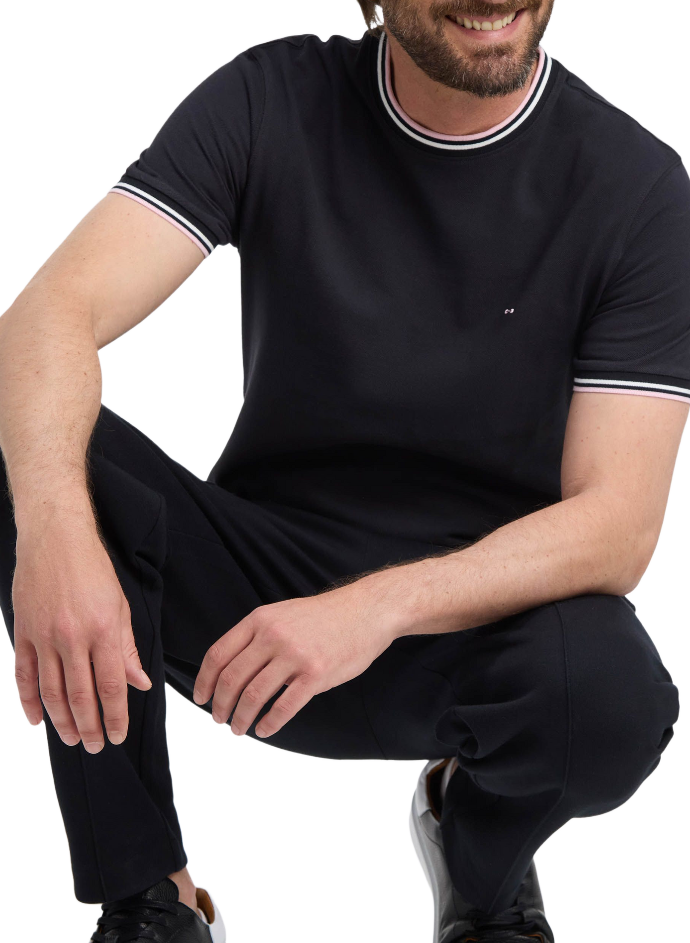 Tee-shirt col rond en coton | Zwart EDEN PARK Heren