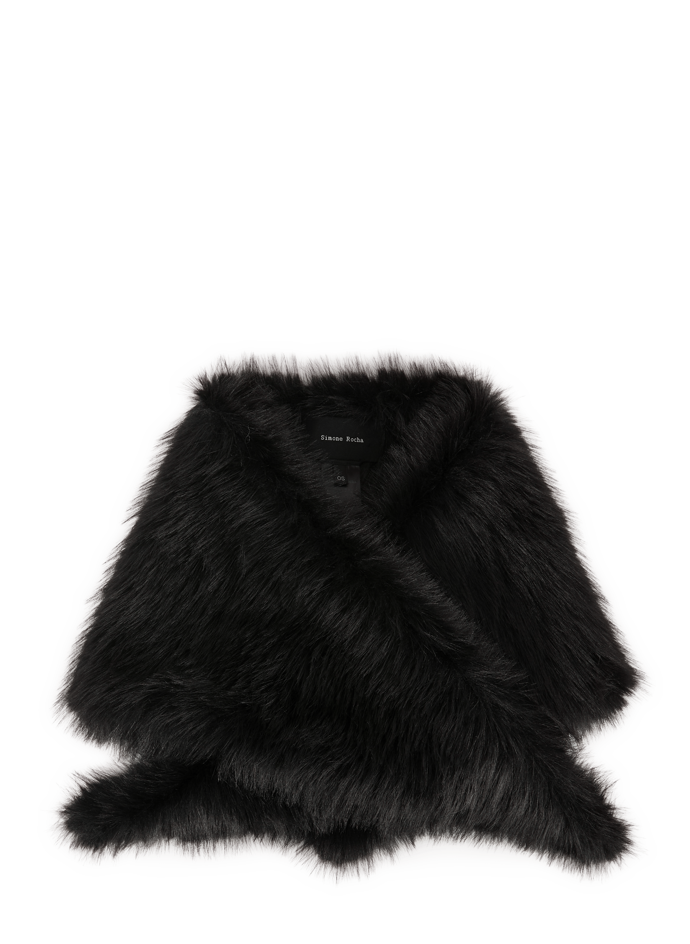 Écharpe triangle en fausse fourrure SIMONE ROCHA Noir
