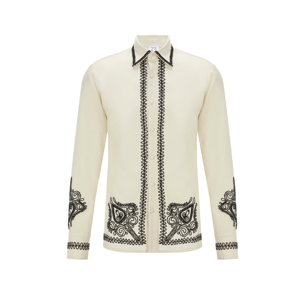 Chemise en coton et laine