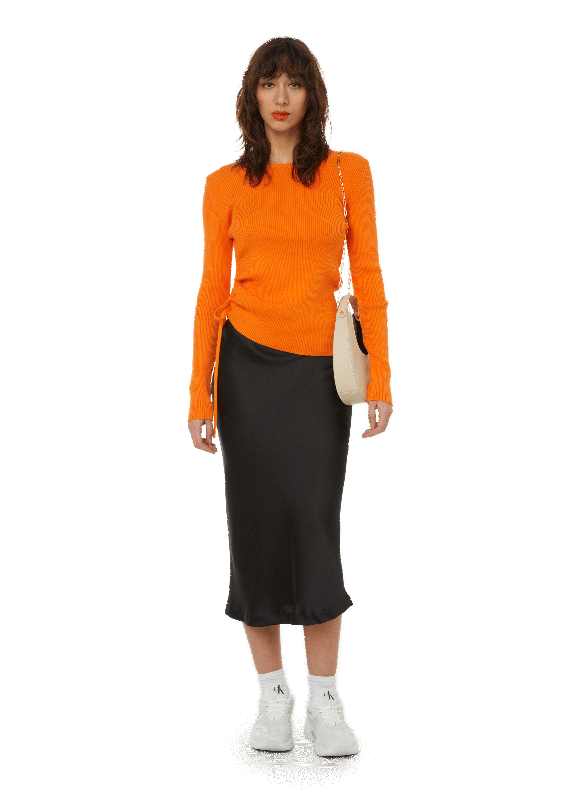 Pull Ves en maille de coton et cachemire SAISON 1865 Orange