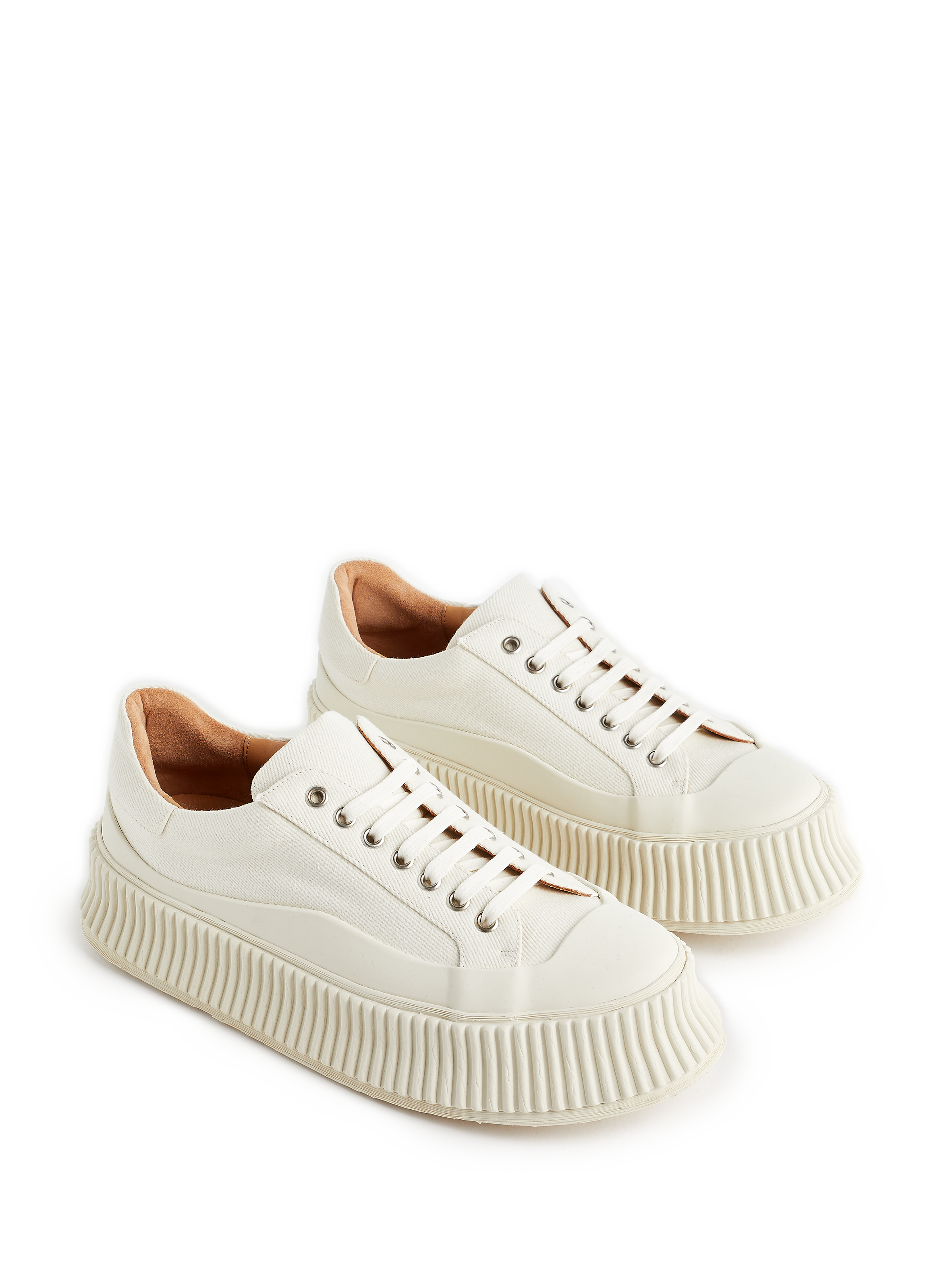 Baskets en cuir et coton