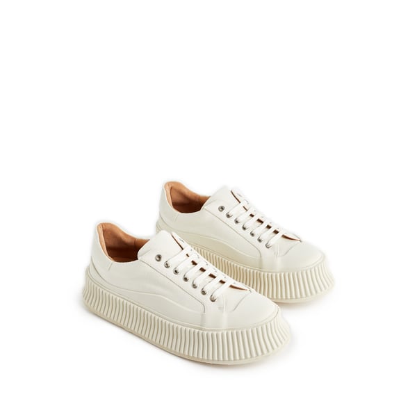 Baskets en cuir et coton