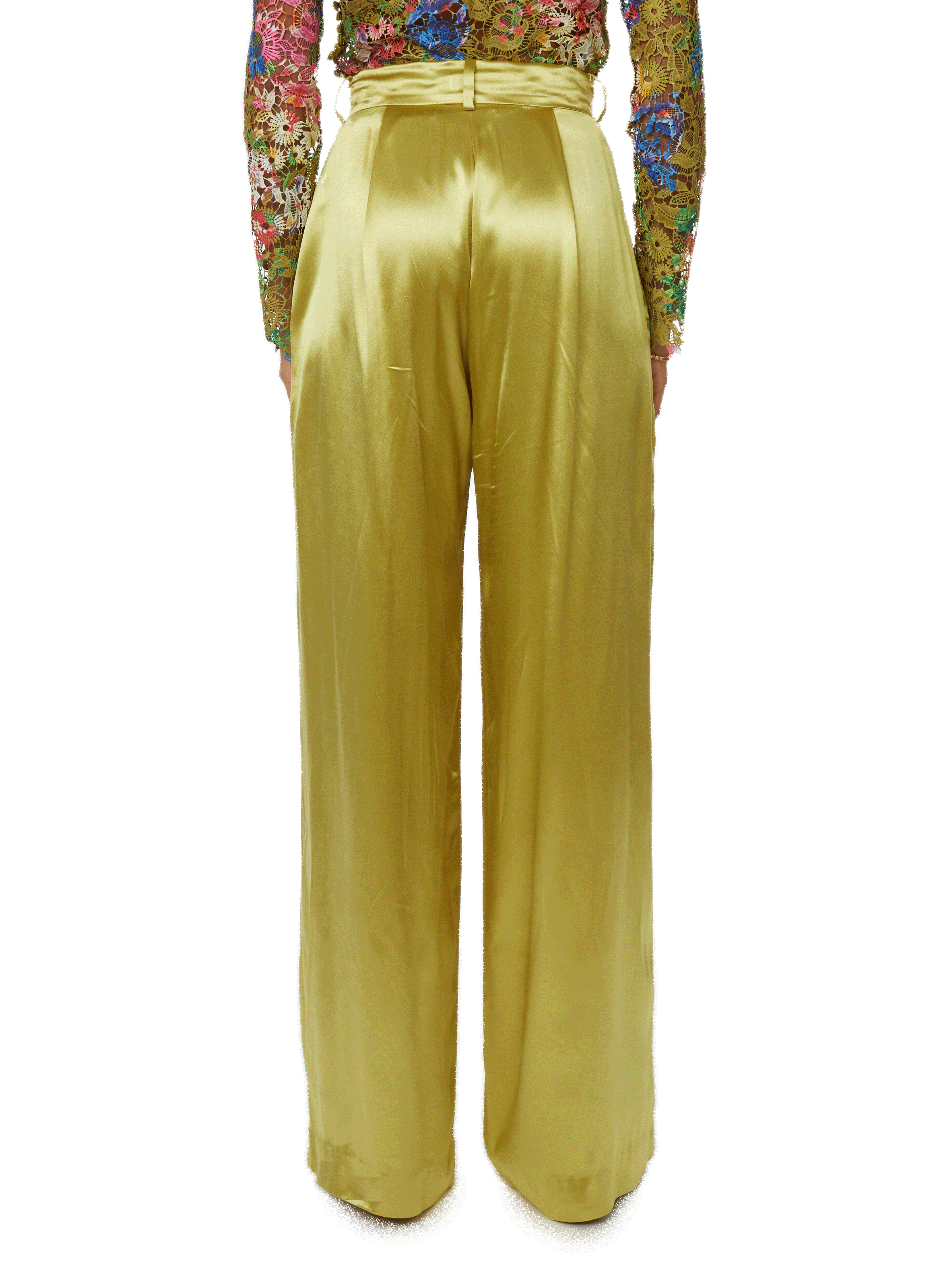 Pantalon fluide satiné COLLINA STRADA Vert