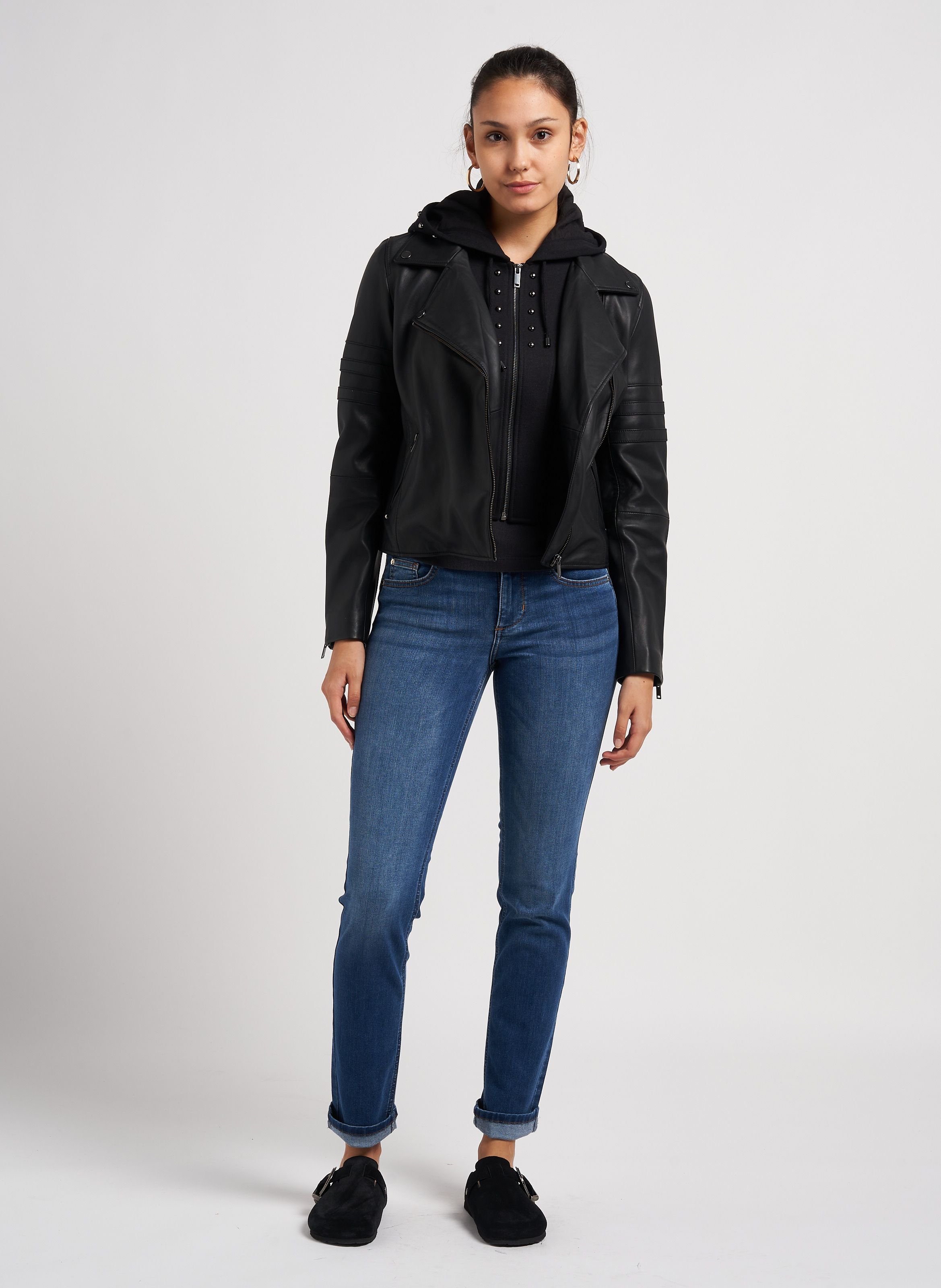 VESTE EN CUIR IKKS pour FEMME Printemps