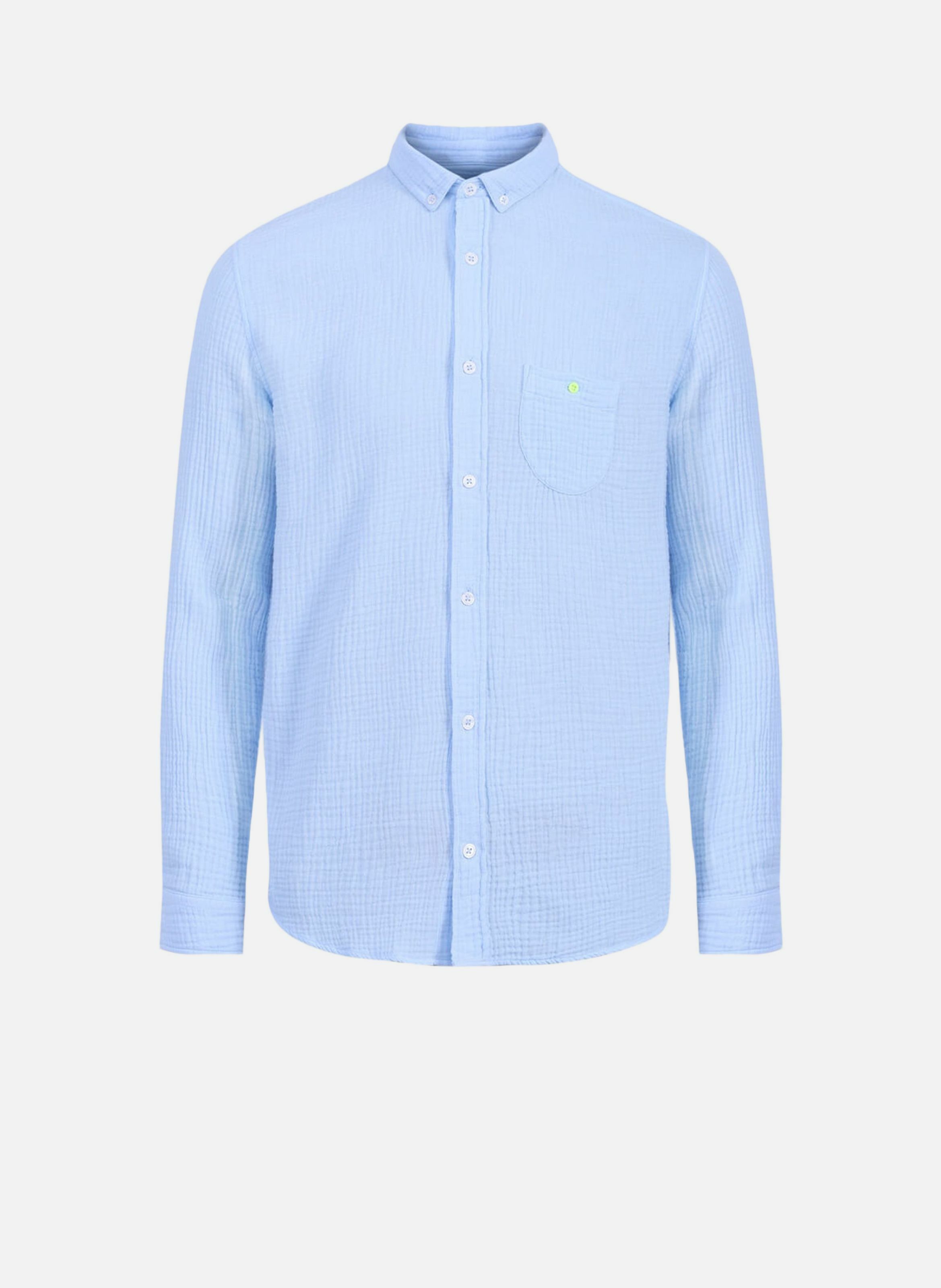 Chemise bleu ciel en gaze de coton GILI'S Bleu