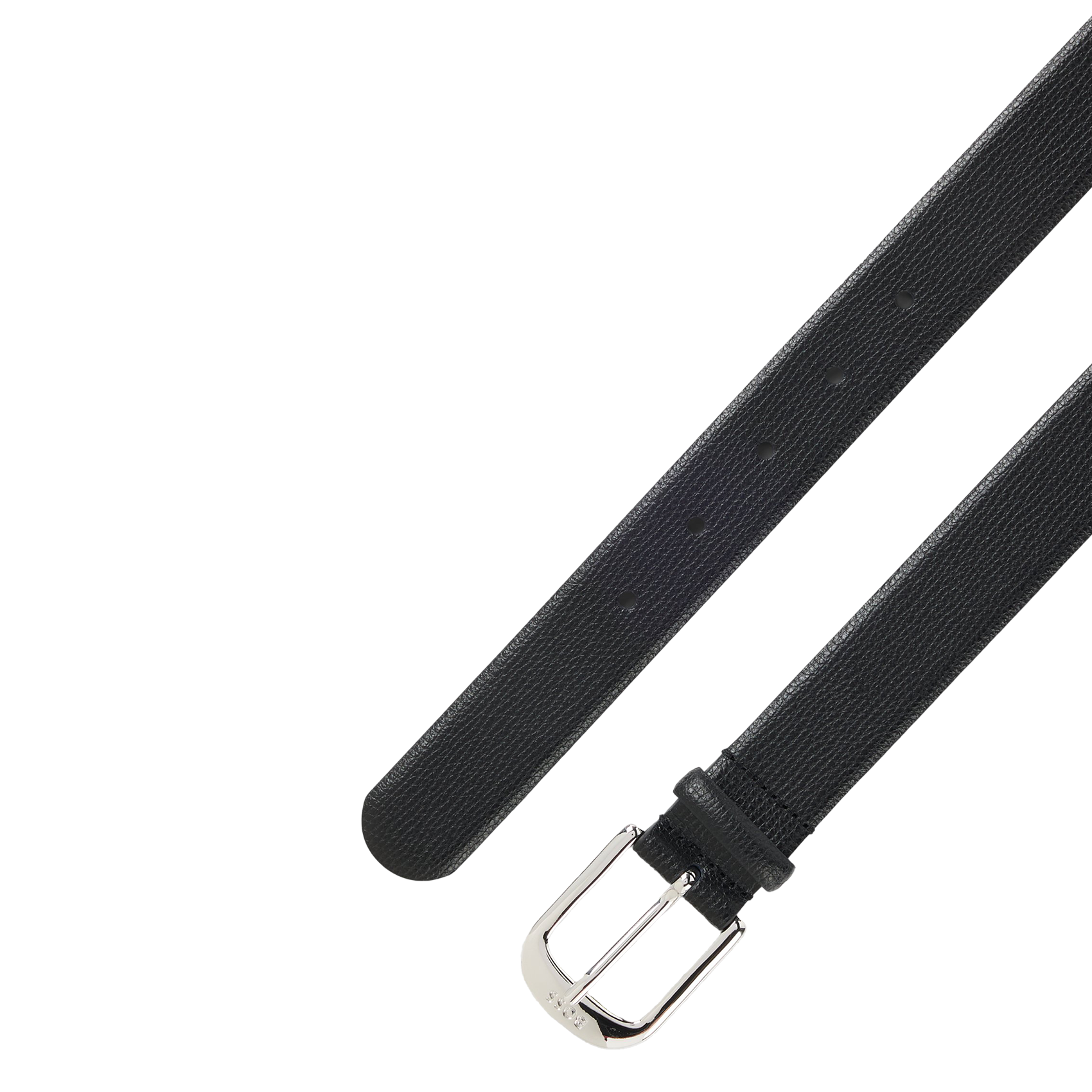 Ceinture à boucle en cuir grainé BOSS Noir