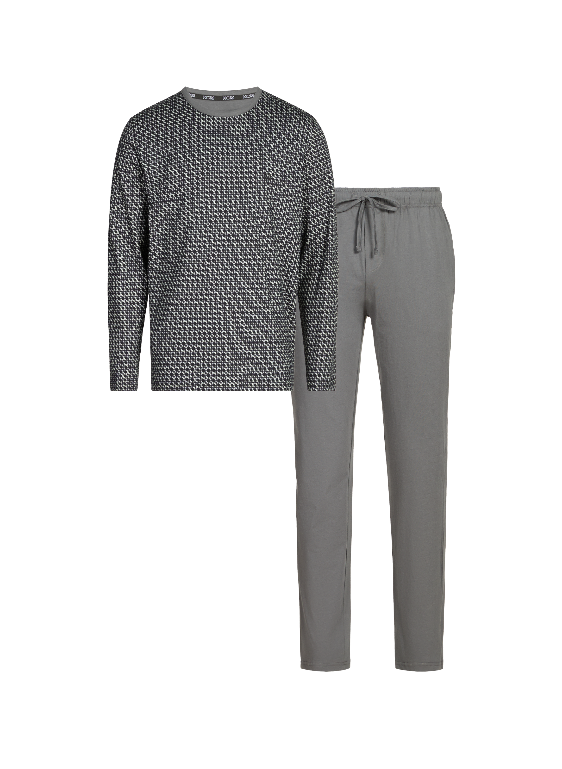 HOM Long printed cotton pajamas Grey