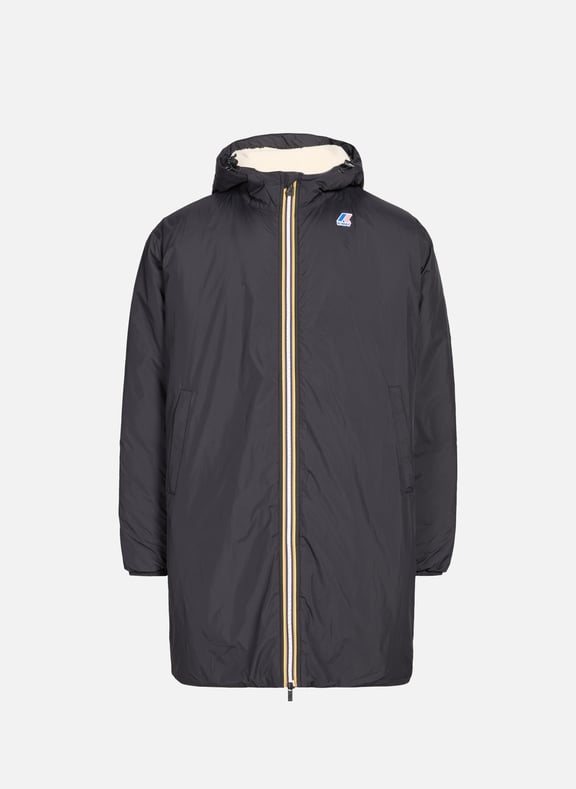 Mid-length hooded jacket Black by K-WAY K-WAY Mid-length hooded jacket Black