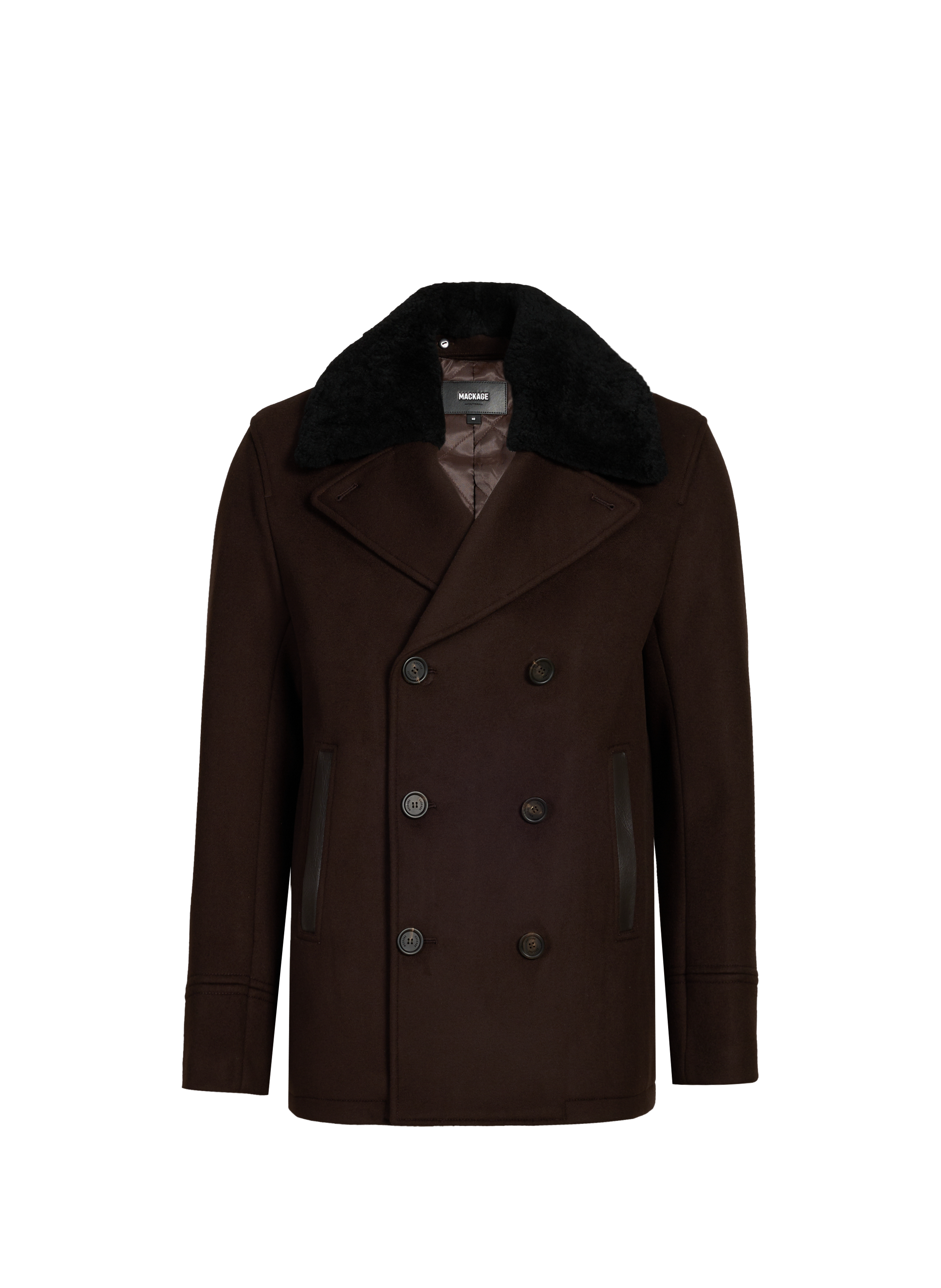 Cole woolen coat with double-breasted closure Brown by MACKAGE MACKAGE Cole woolen coat with double-breasted closure Brown