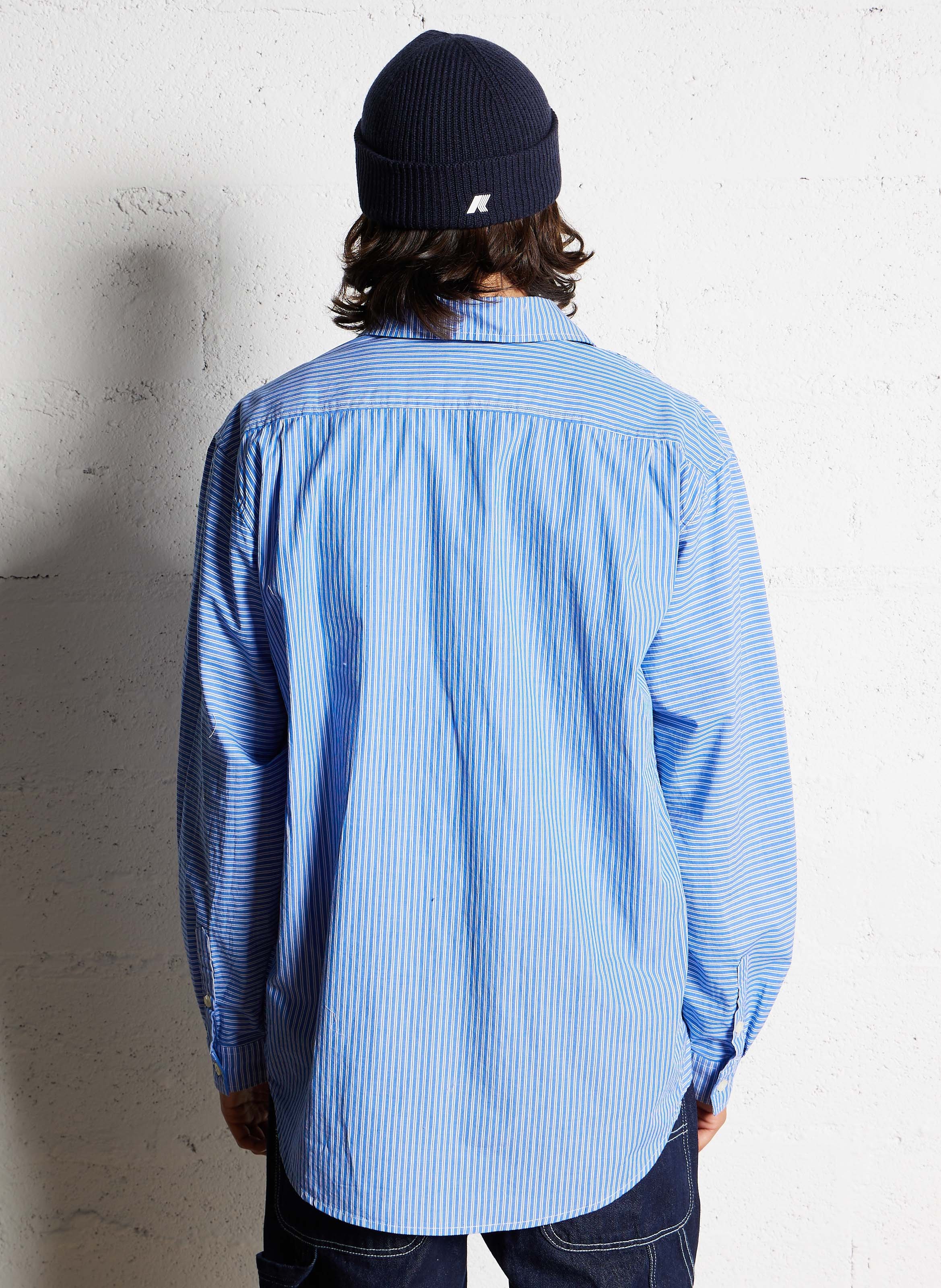Chemise oversize rayée en coton zatybay AMERICAN VINTAGE Bleu