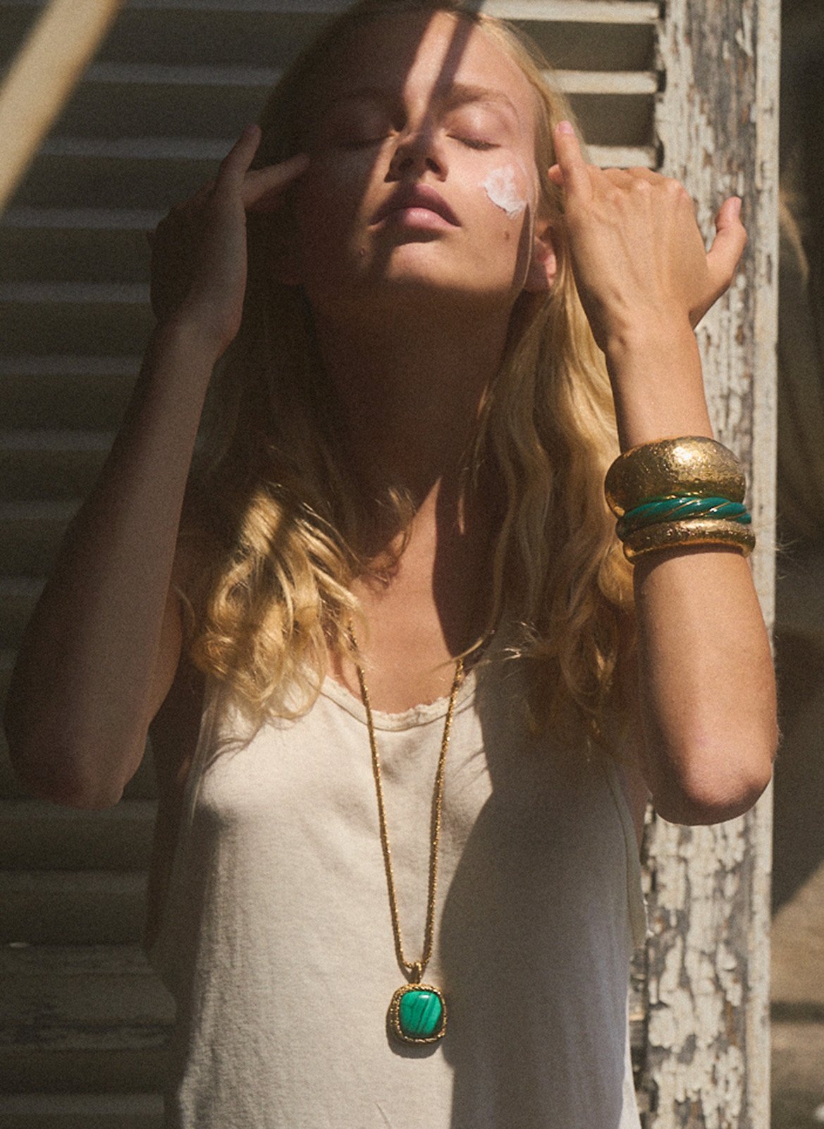 Collier Miki malachite AURELIE BIDERMANN Doré