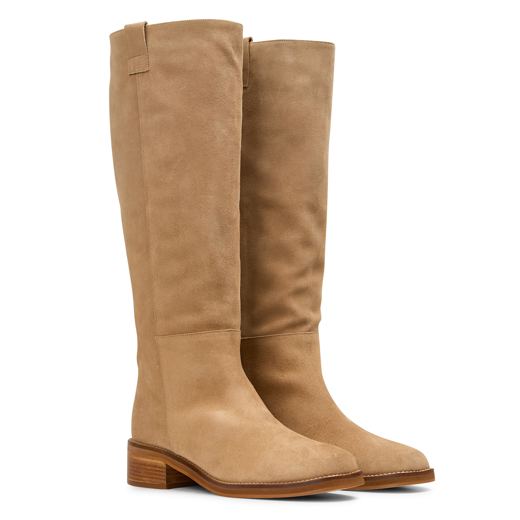 Bottes hautes en cuir velours romane MAISON 123 Beige
