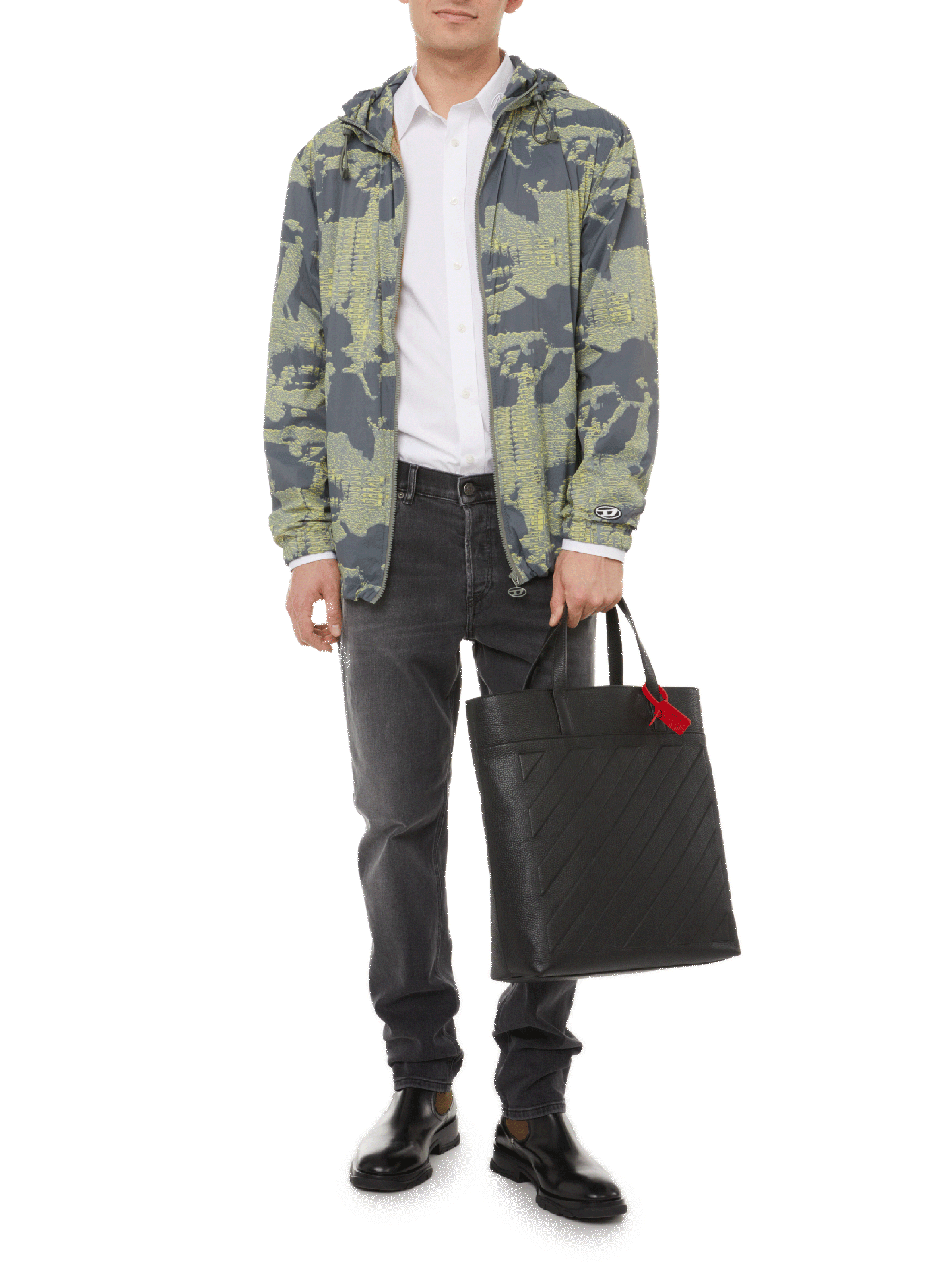 Binder leather tote bag OFF-WHITE Black