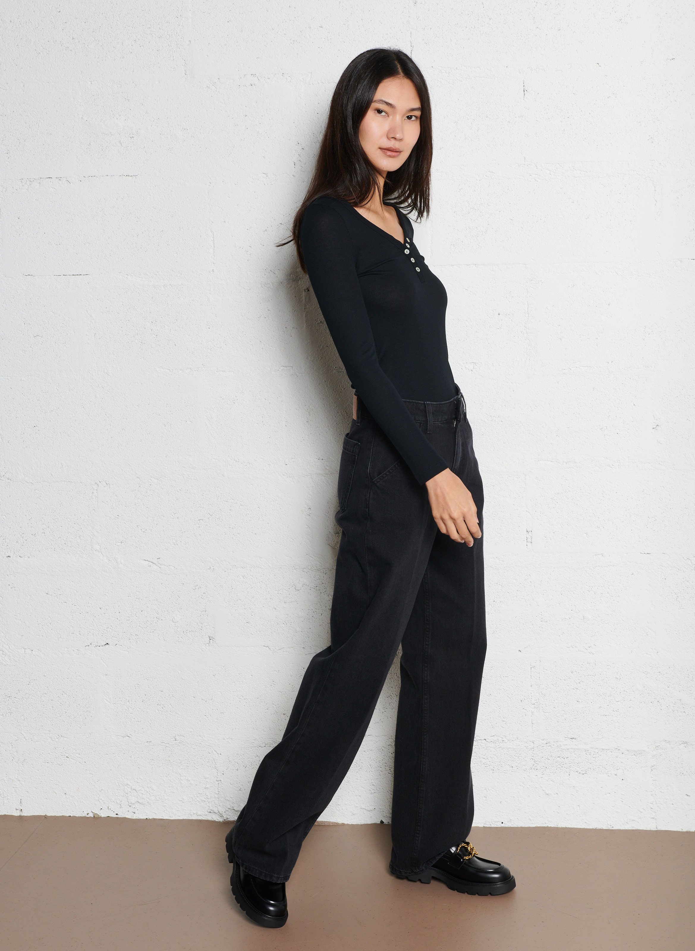 Jean large en coton vocchi BA&SH Noir