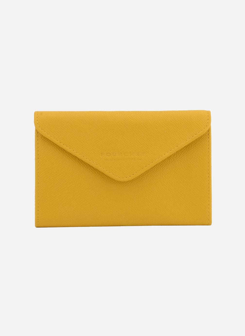 Cassetta cuir | sac porté épaule en cuir de vachette POURCHET Jaune