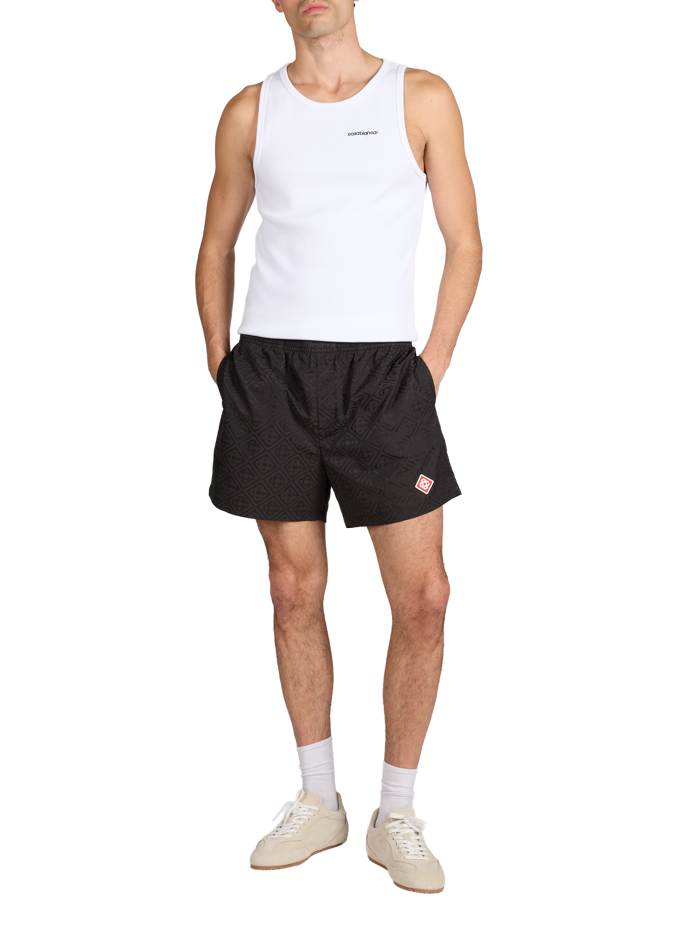 Monogrammed swim shorts CASABLANCA PARIS Black