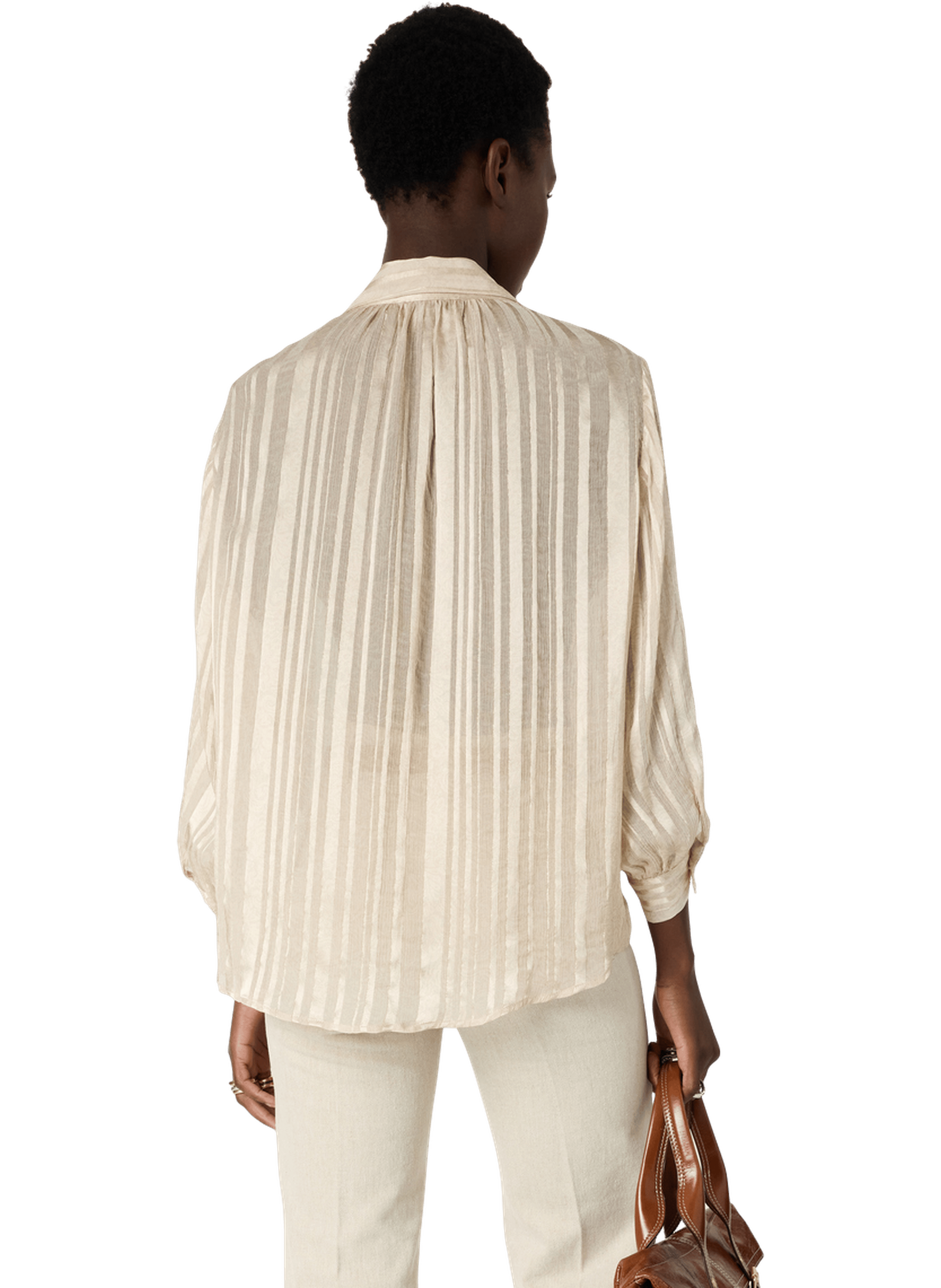 Chemise fluide à rayures et jacquard - crina GERARD DAREL Beige
