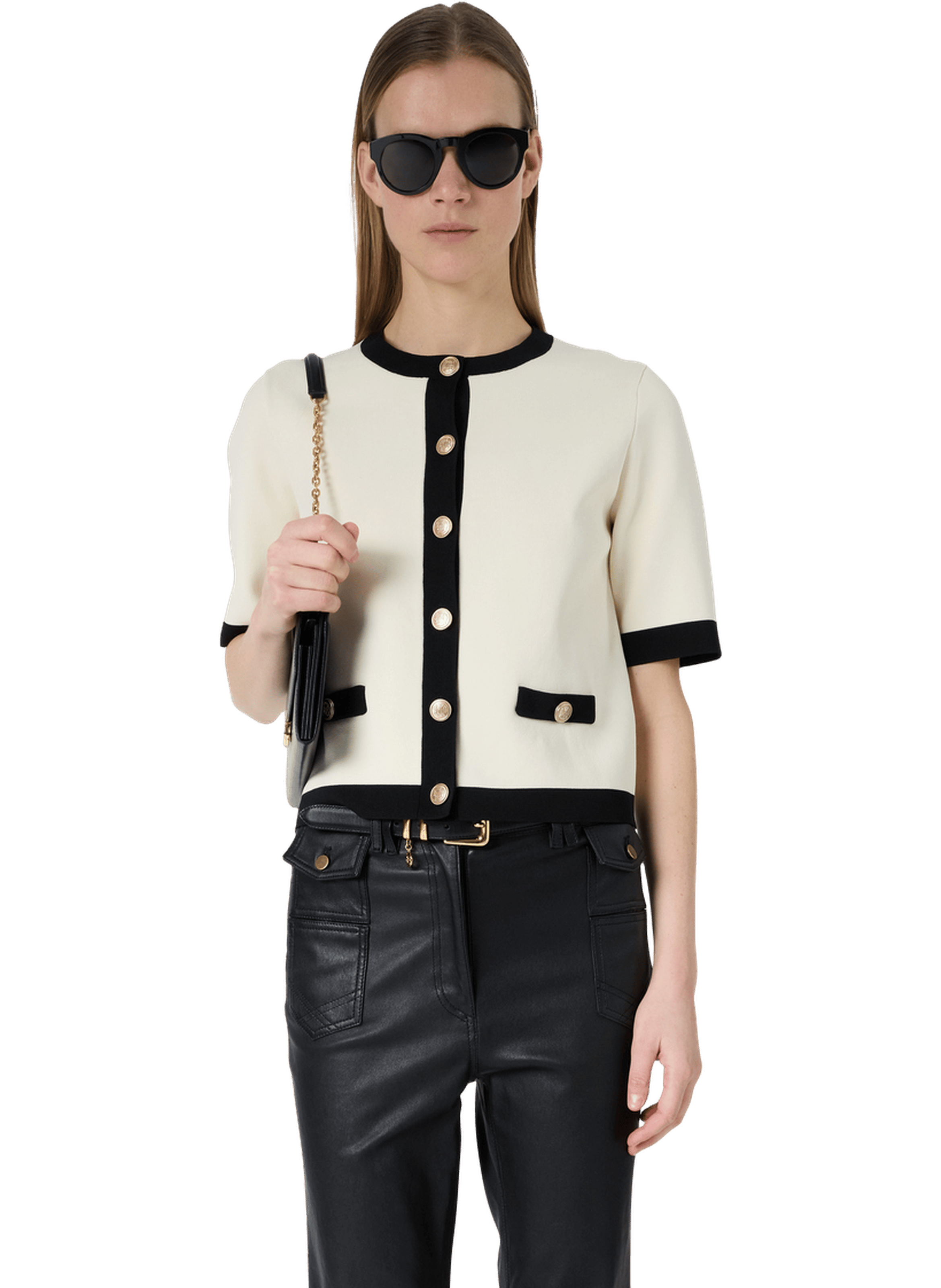 Gilet bicolore en maille - laila GERARD DAREL Beige