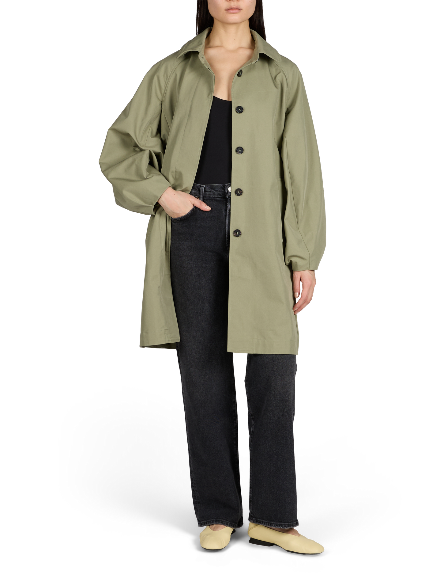 Coat Julie in blended cotton BELLEROSE Green