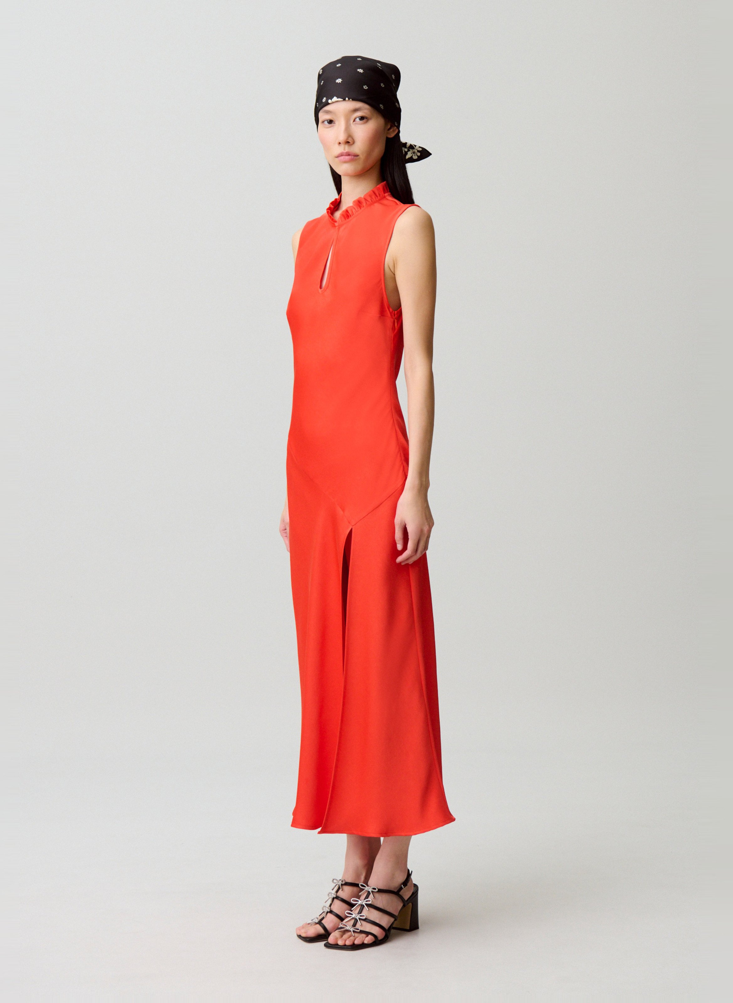 Robe midi évasée fluide CLAUDIE PIERLOT Orange