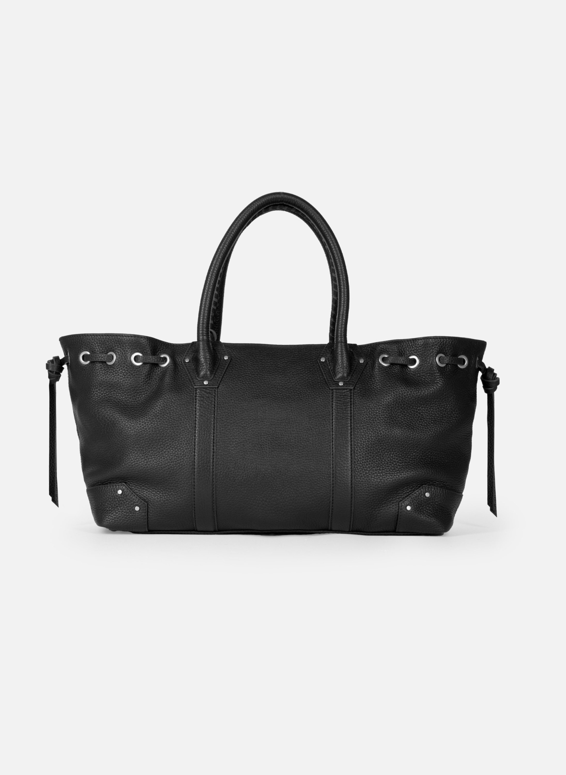 Sac cabas froncé en cuir grainé THE KOOPLES Noir