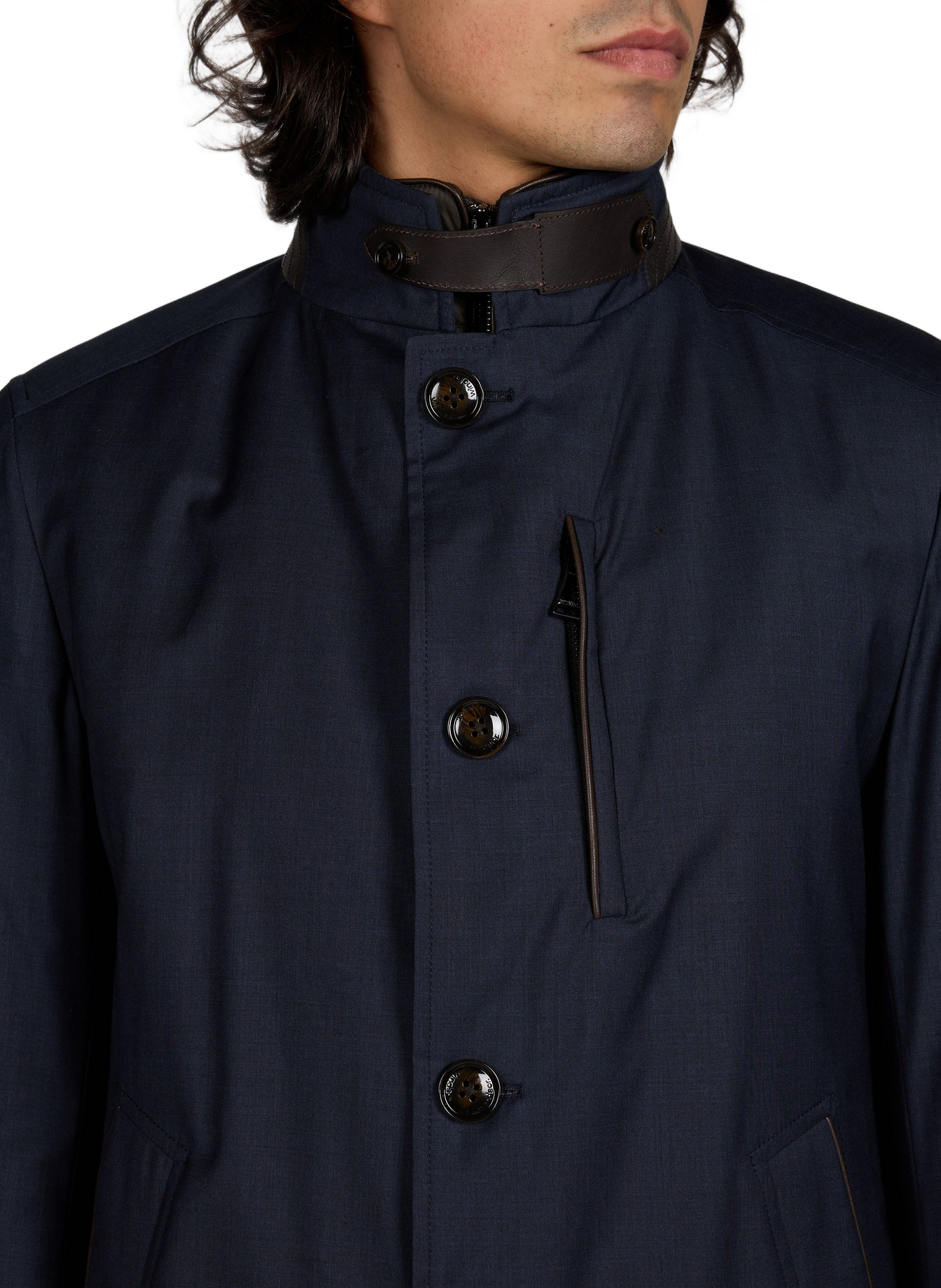Manteau uni en laine vierge WINDSOR Bleu