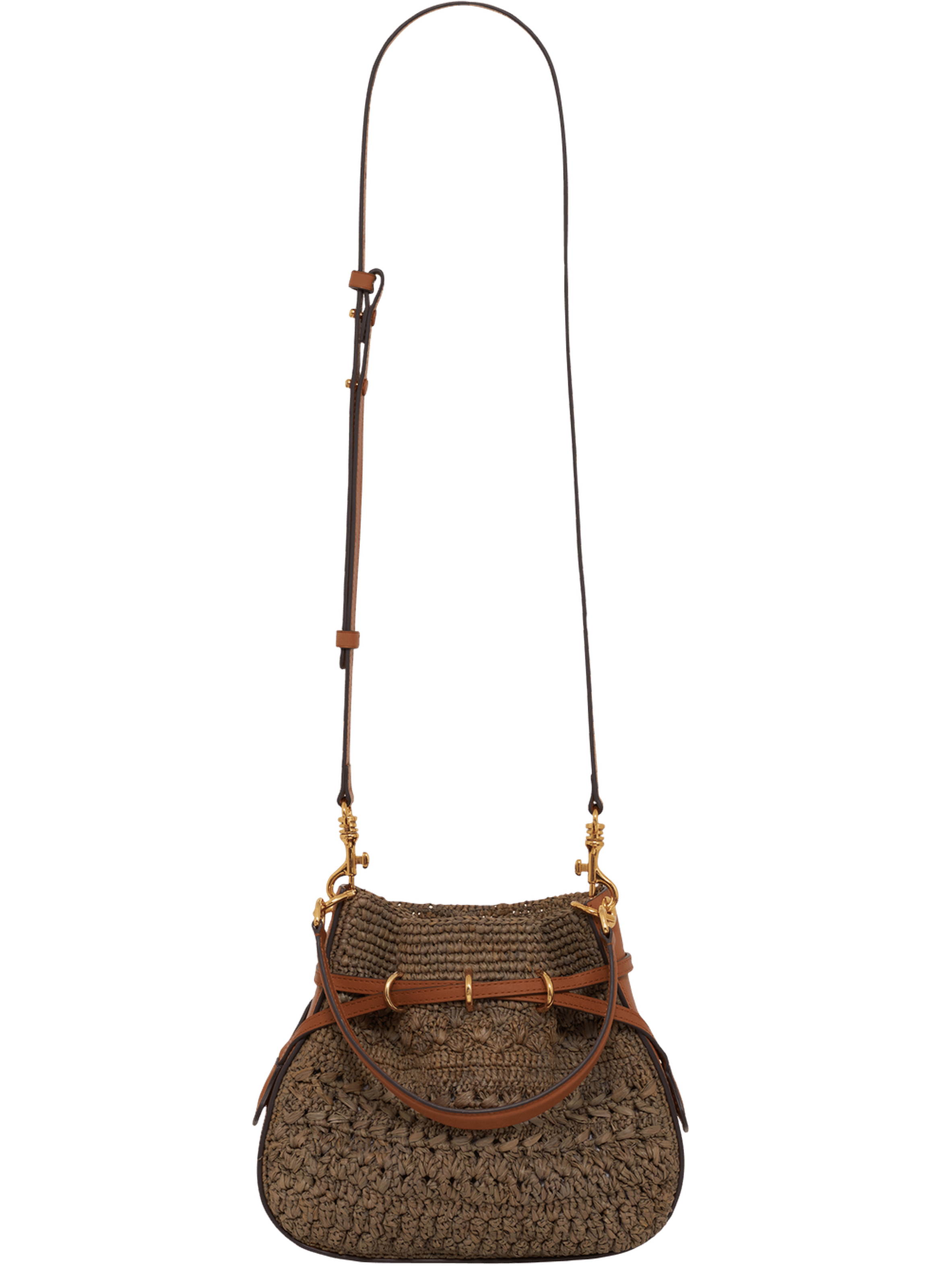 Sac en raphia et cuir - le mini romy GERARD DAREL Kaki