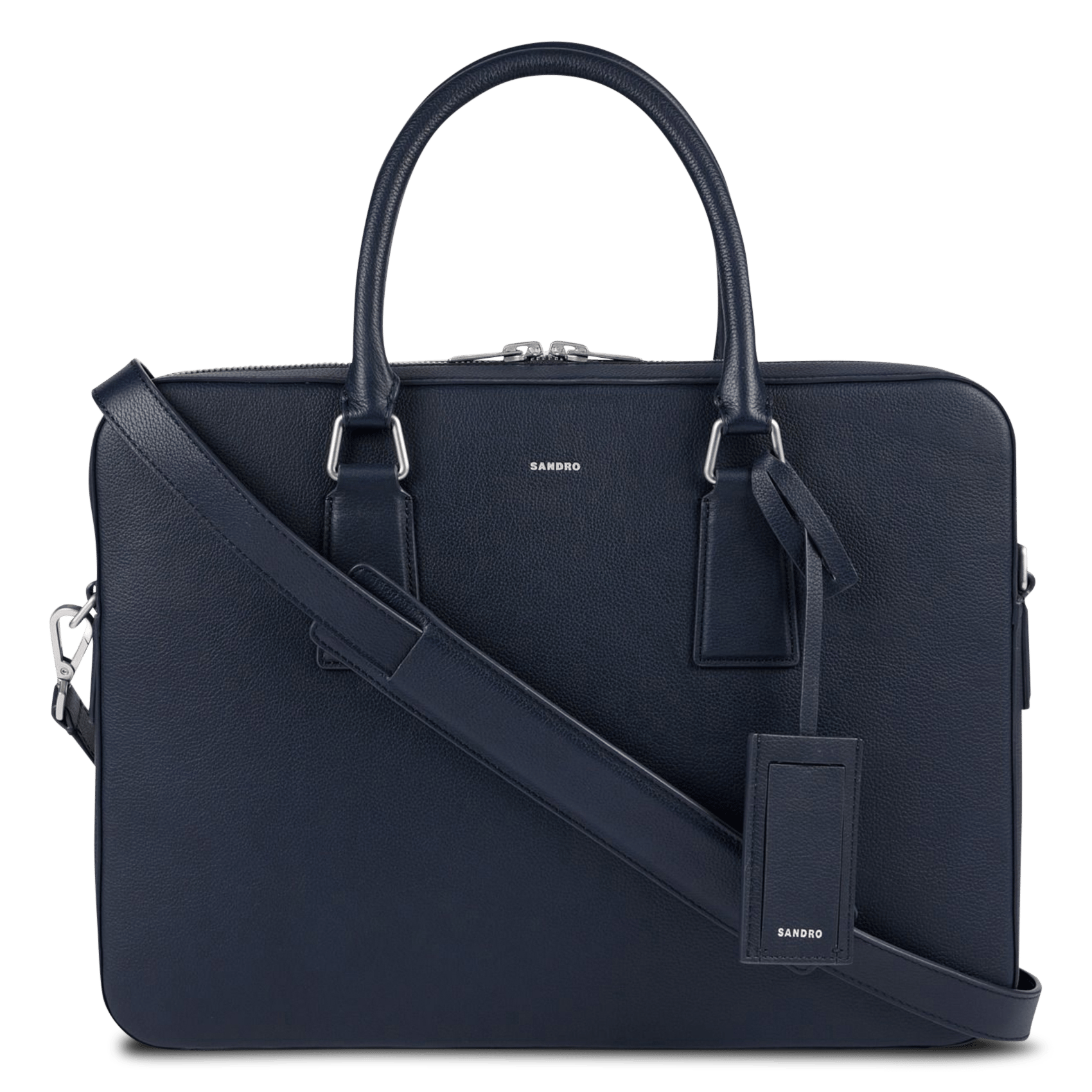 Sac ordinateur en cuir SANDRO Bleu