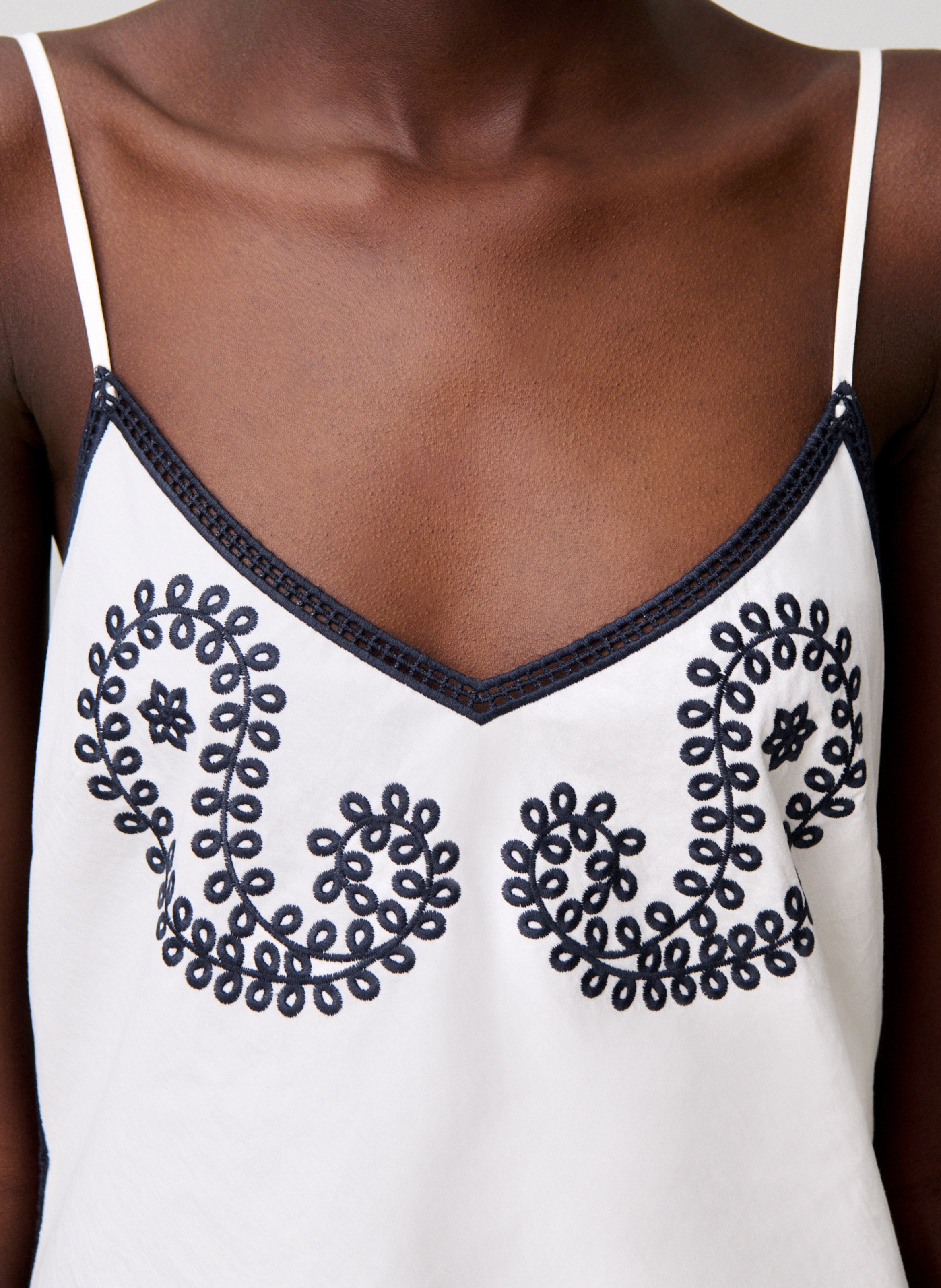 Robe lidi col v en coton mélangé CLAUDIE PIERLOT Multicolore