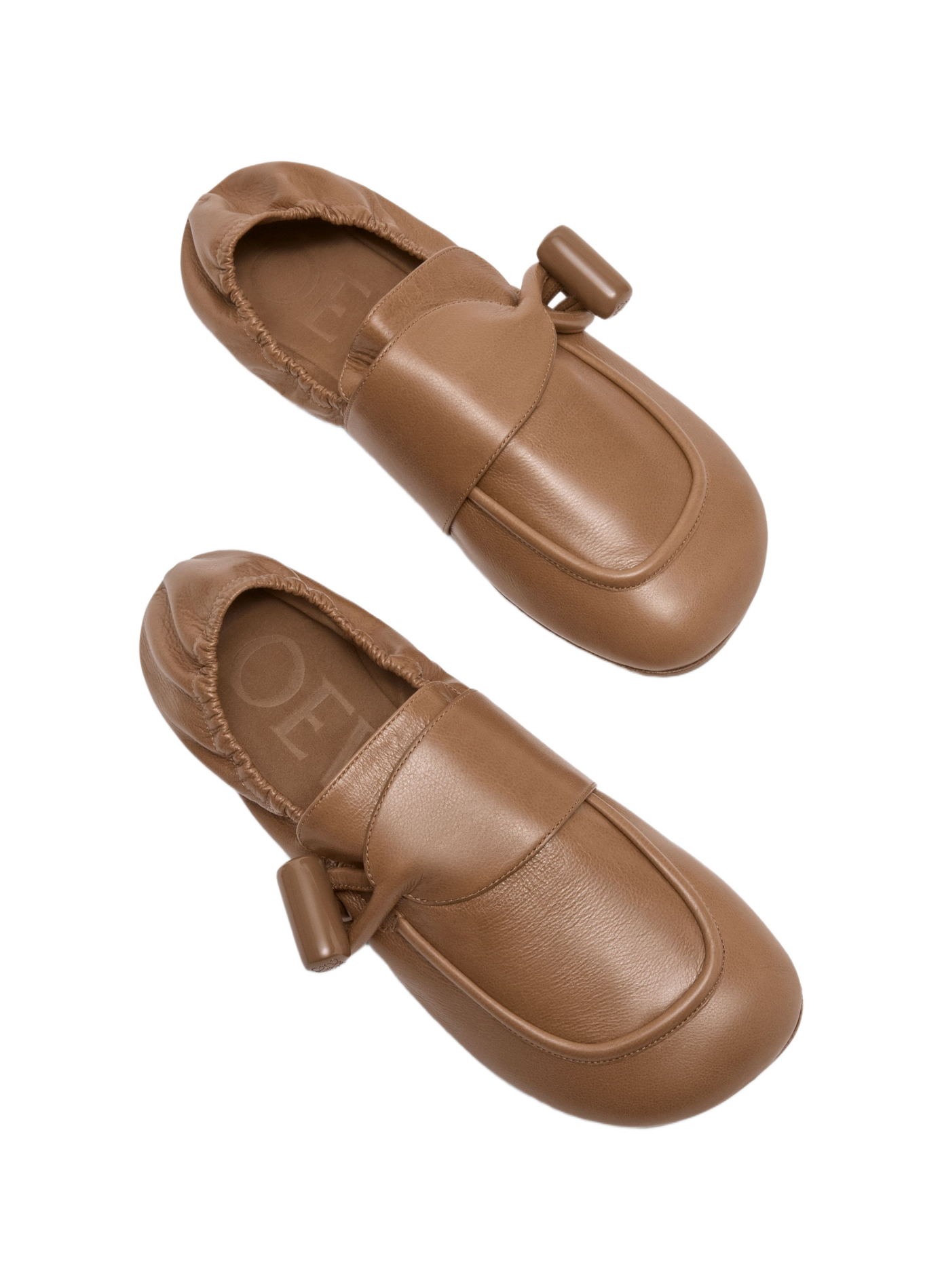 Mocassins Toggle en cuir de veau lisse brillant LOEWE Beige