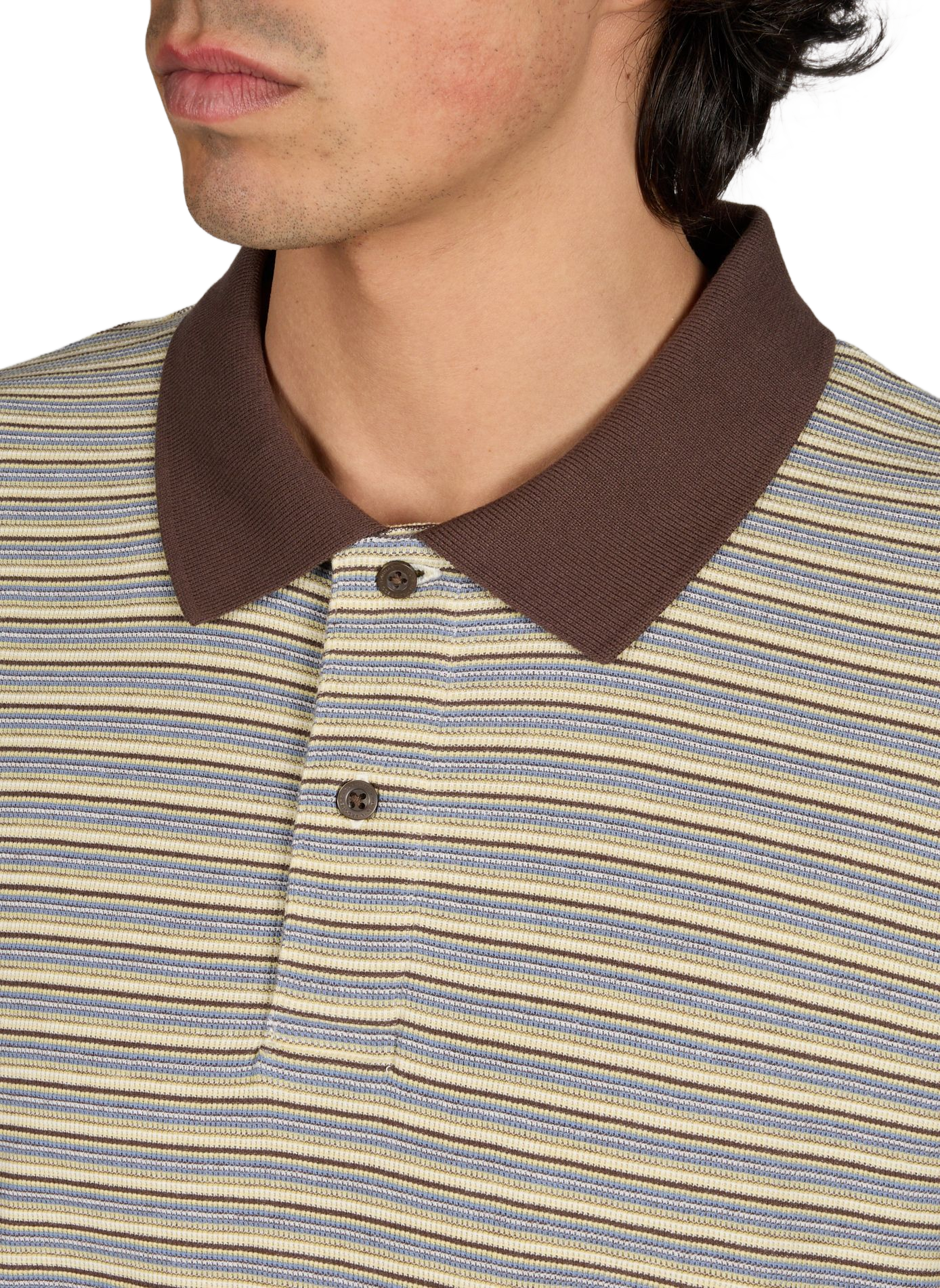 Short-sleeved striped cotton polo CARHARTT WIP Brown