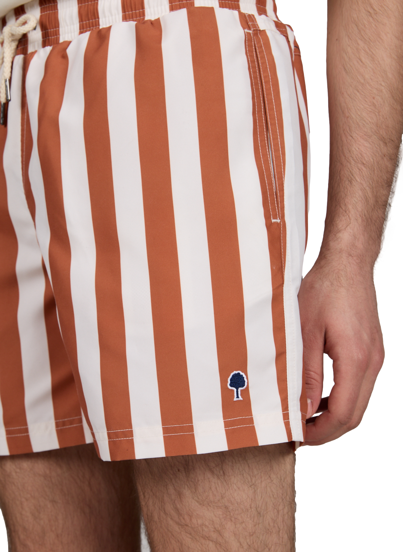 Short de bain à rayures FAGUO Beige