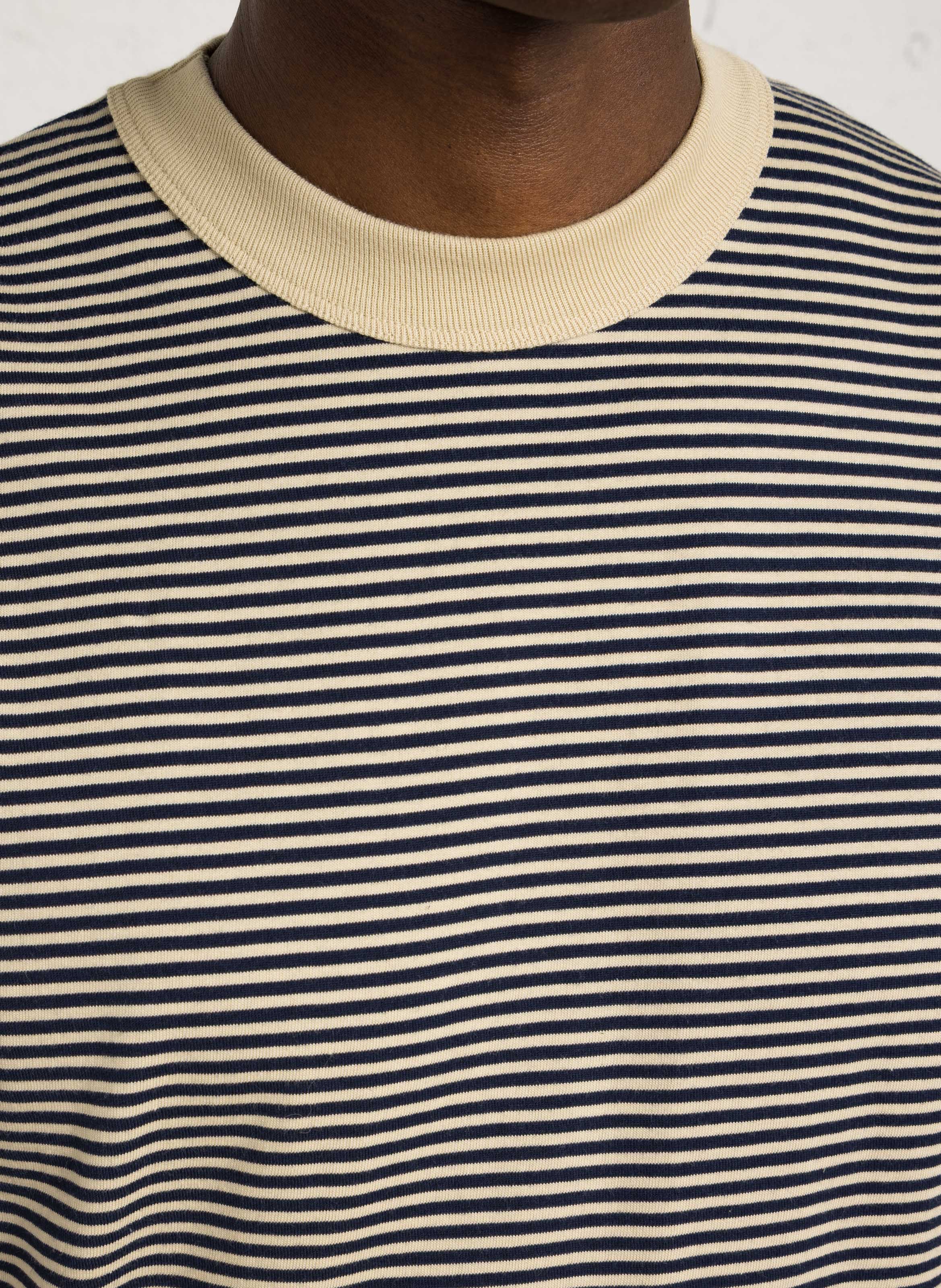 Straight round-neck striped heritage cotton t-shirt ARMOR-LUX Beige