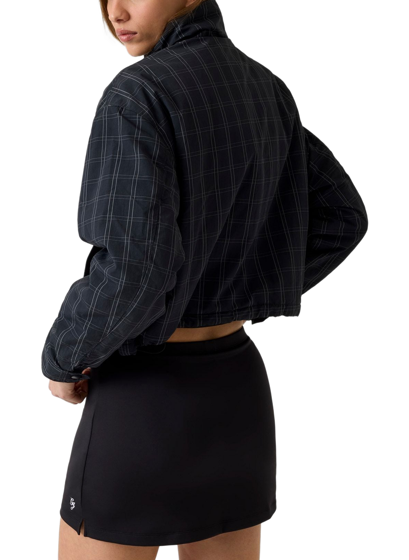 Short checkered high-neck jacket GUESS Black