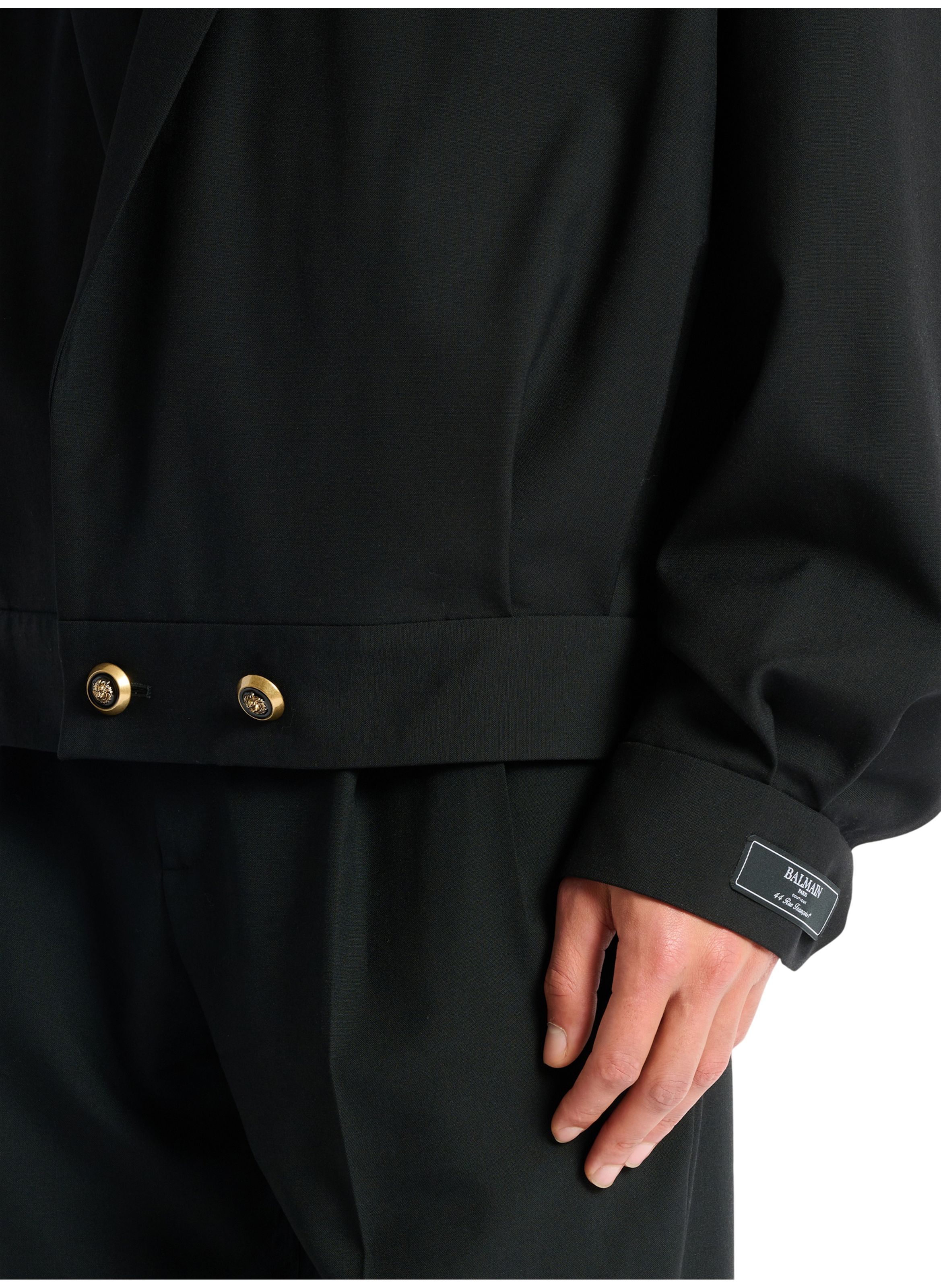 Veste 2 boutons en laine BALMAIN Noir