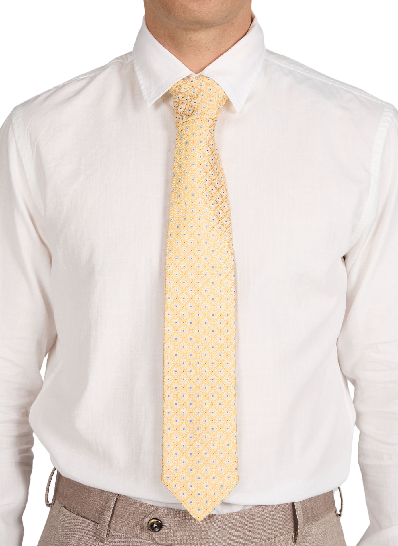 Seidenkrawatte mit Muster ETON Gelb