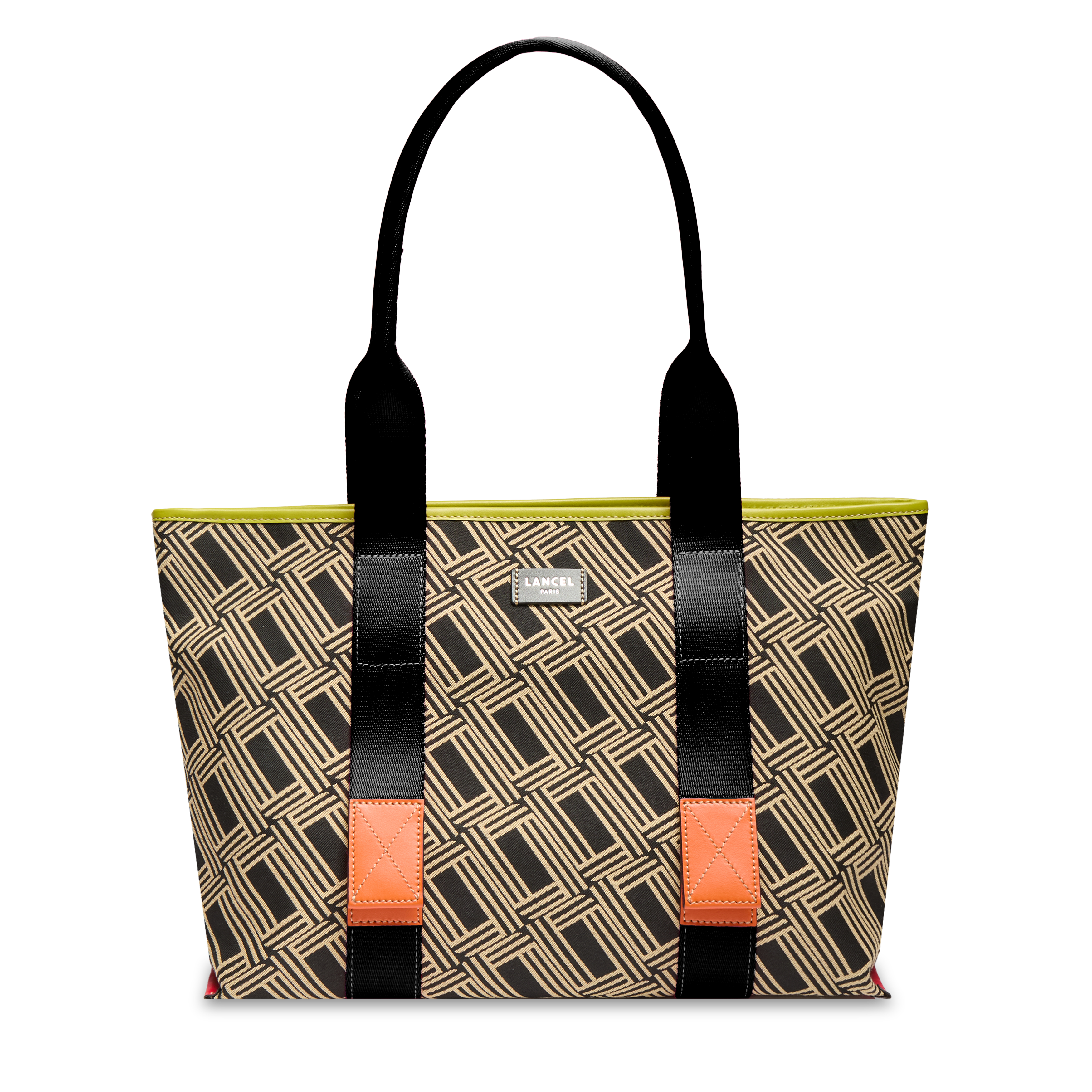 Sac cabas zippé l mistral rollable de lancel en coton LANCEL Noir