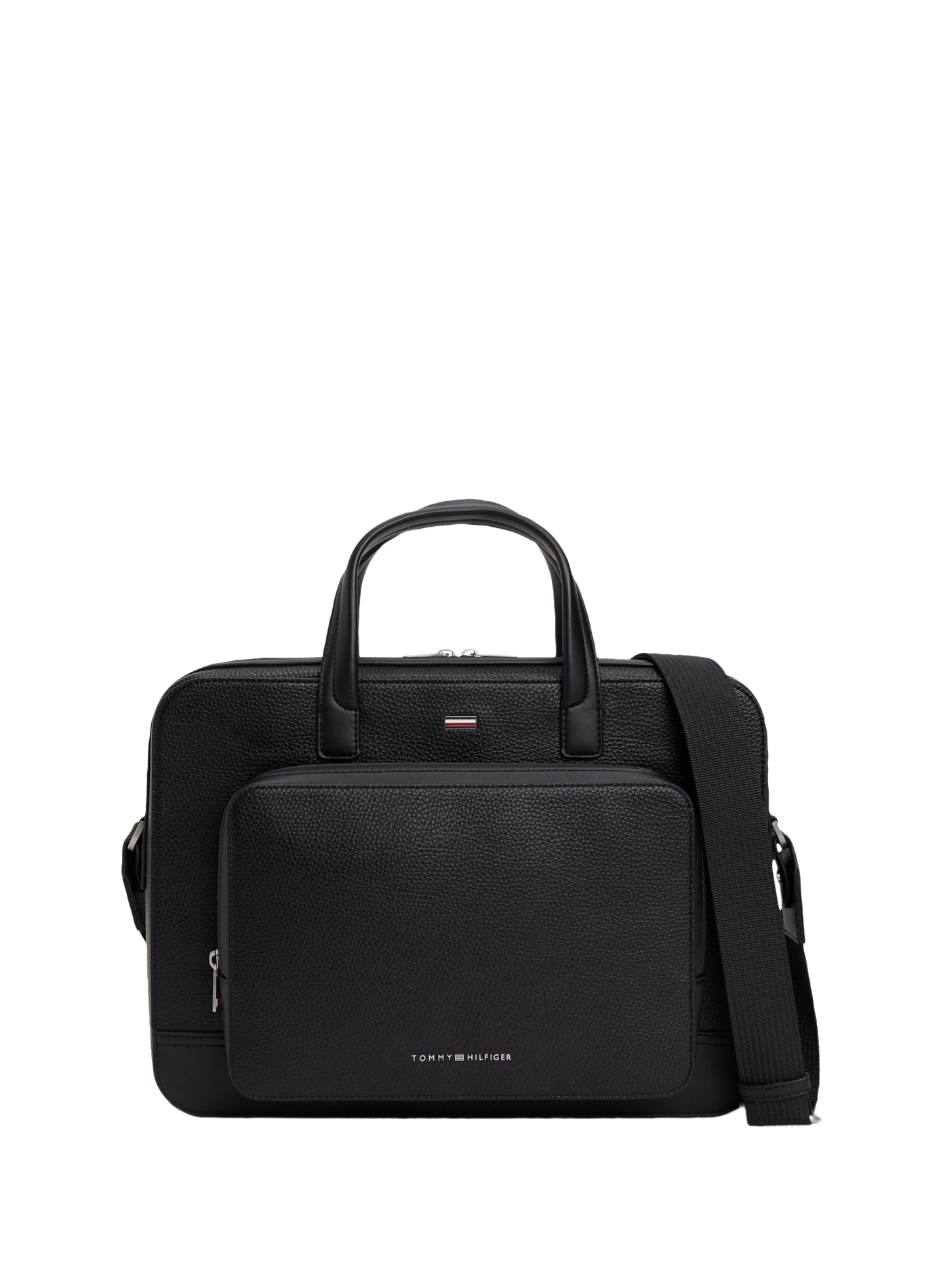 Textured document holder with metallic logo TOMMY HILFIGER Black