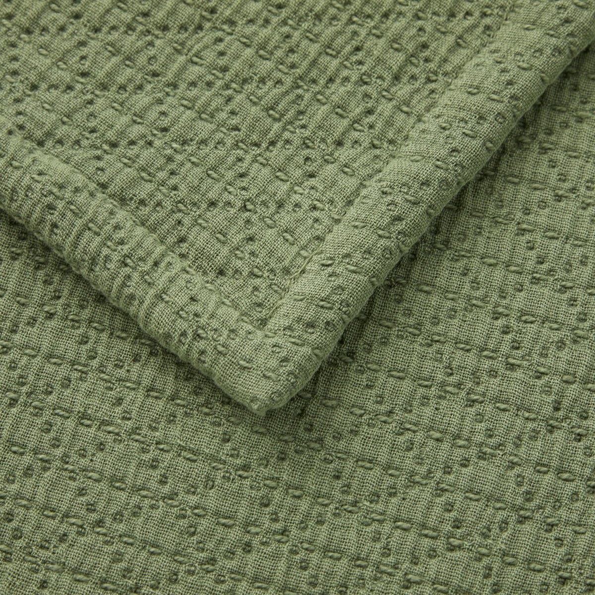 Plaid en coton, canisse DESFORGES Vert