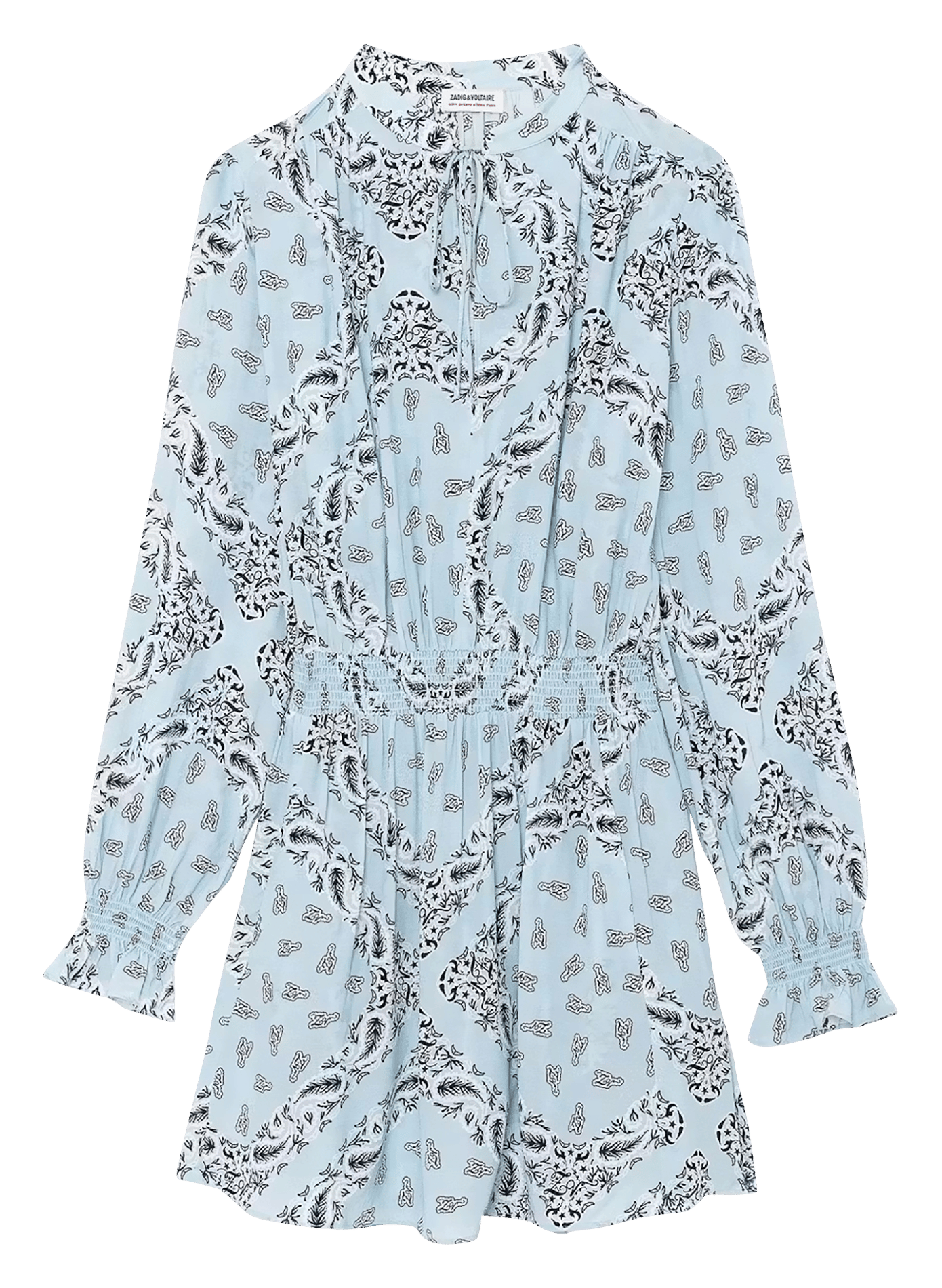 Robe courte imprimée rayados ZADIG&VOLTAIRE Bleu