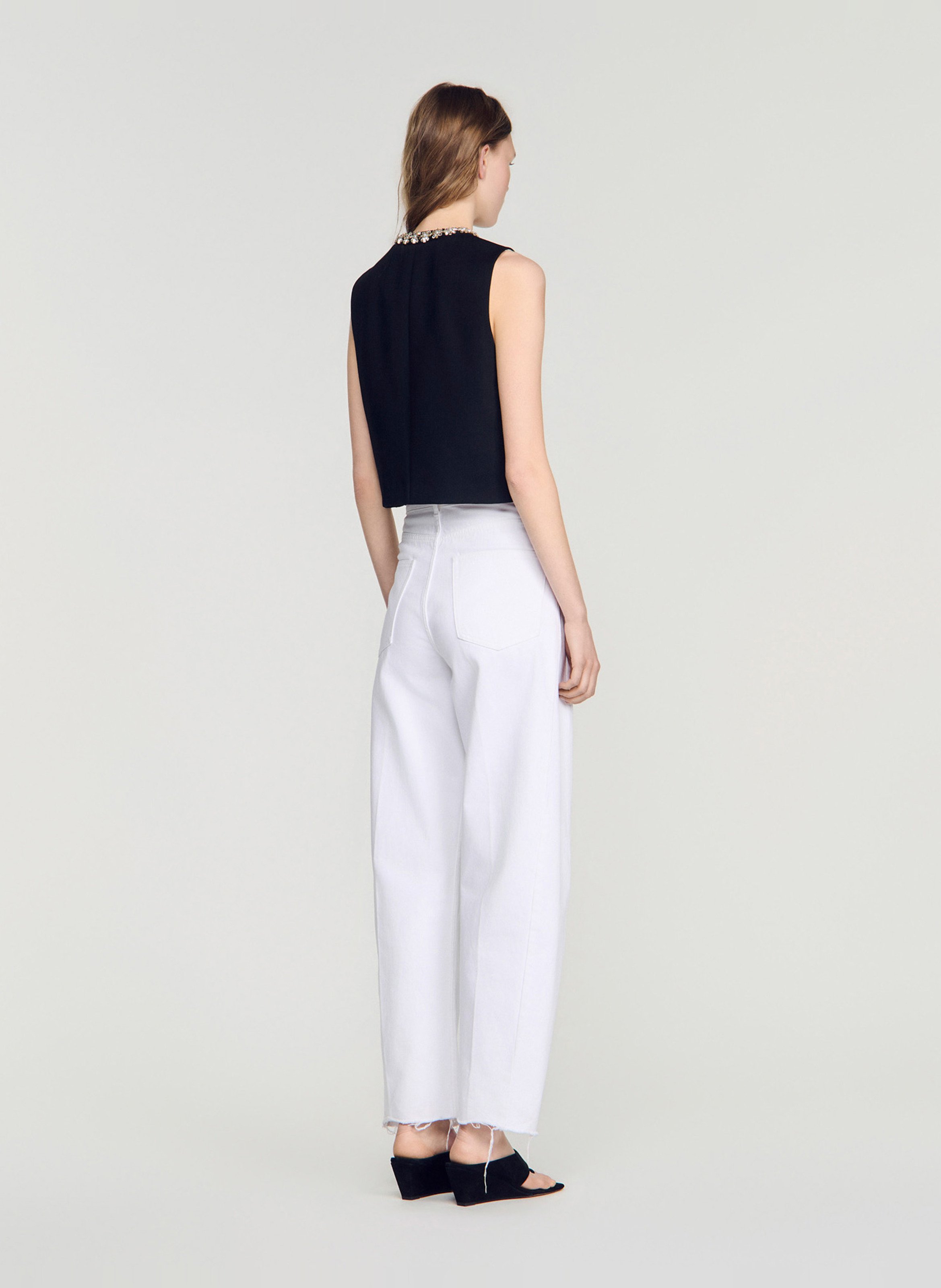 Veston court en laine SANDRO Noir