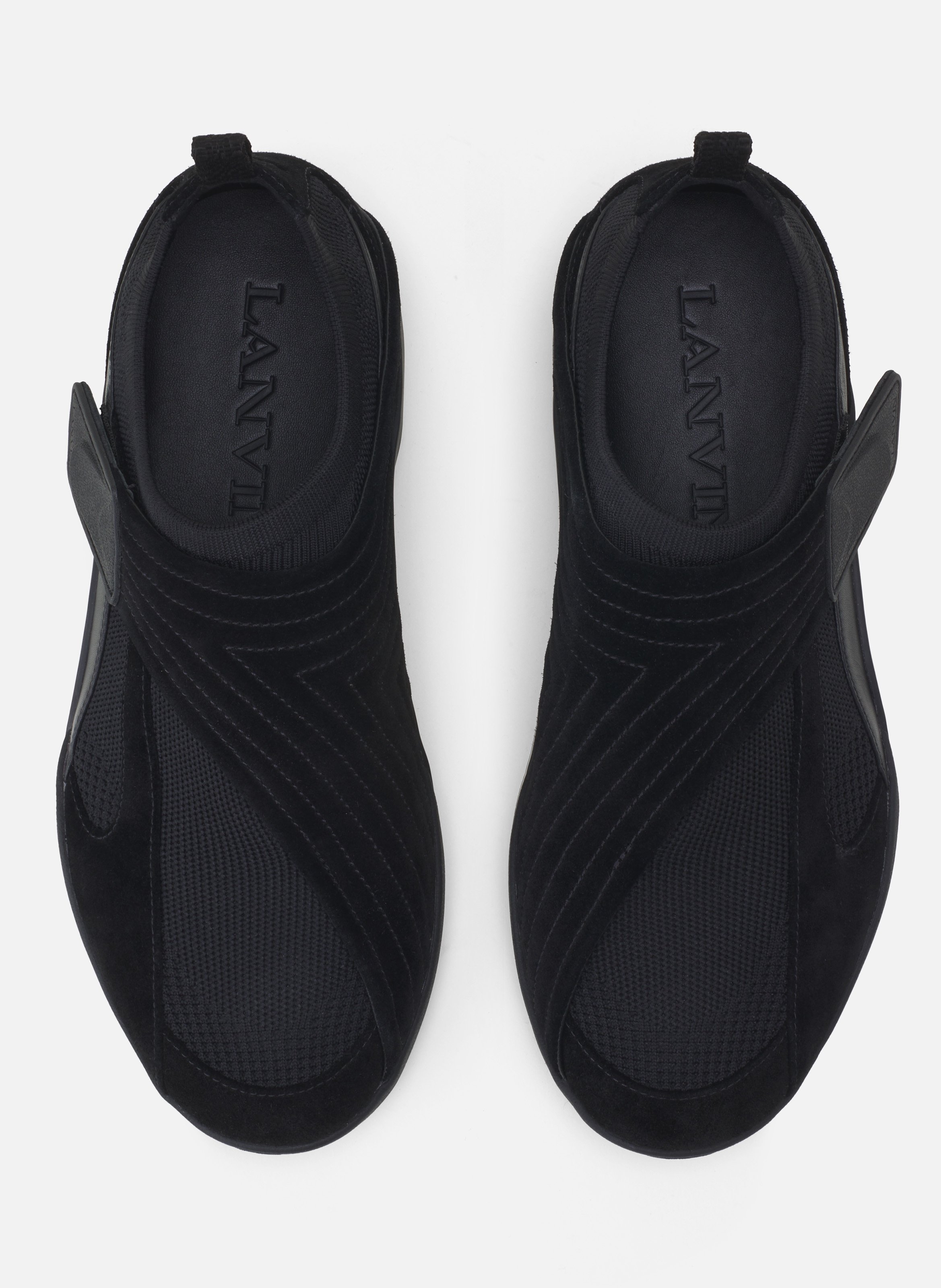 Sneaker lnv1 en suede tricote LANVIN Noir
