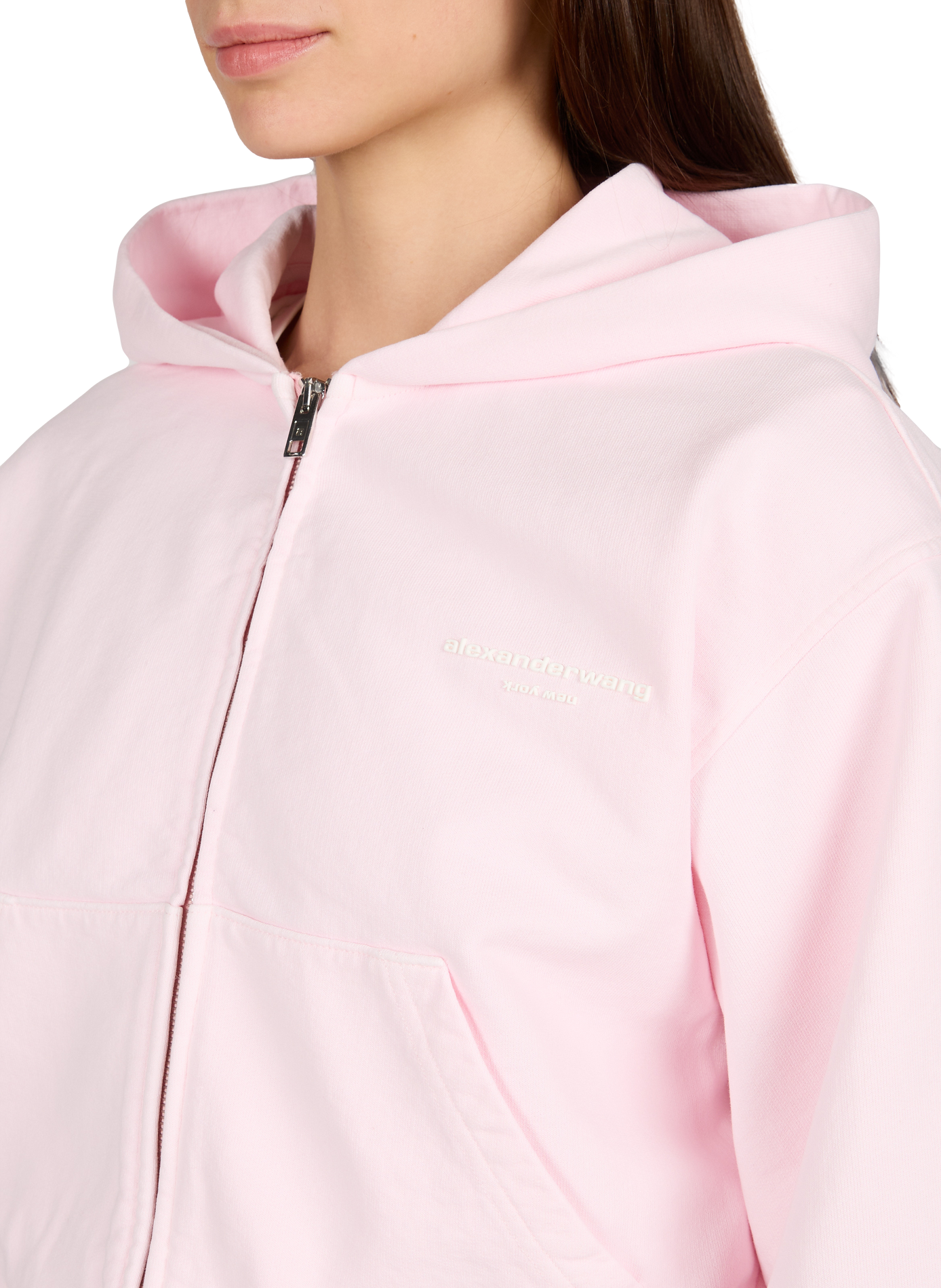 Cotton Blend Hoodie ALEXANDER WANG Pink