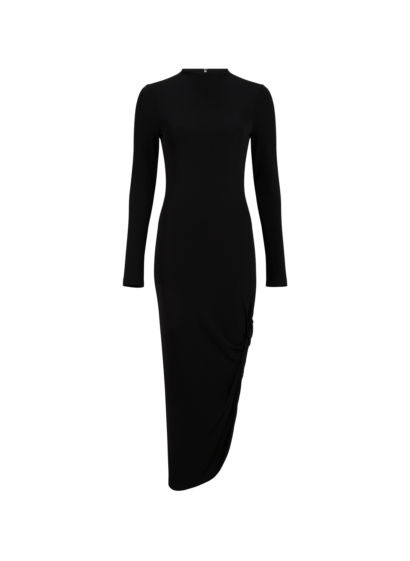 Asymmetrical long dress with round neckline ALEXANDER WANG Black