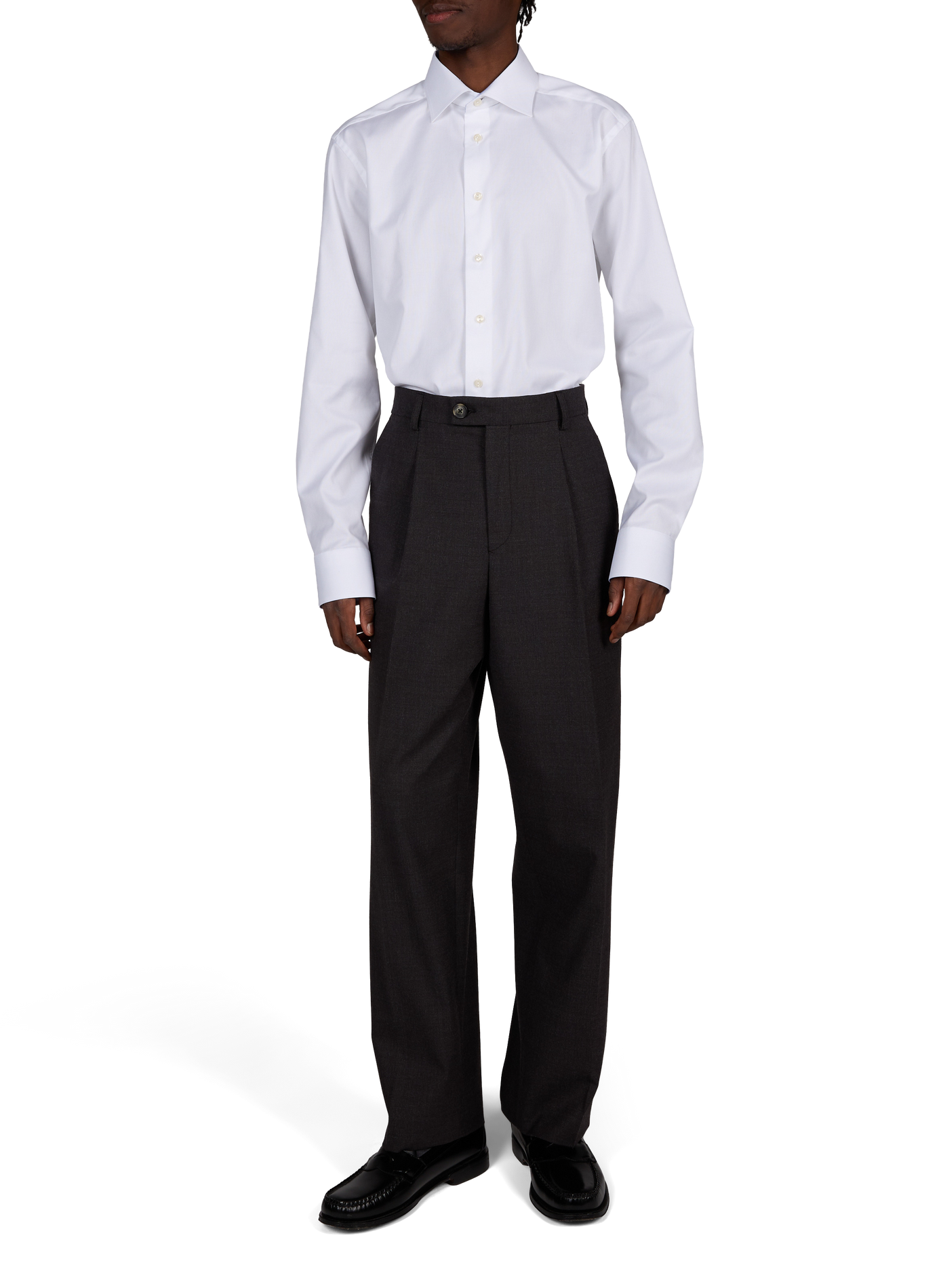 Gerade geschnittene Hose mit Print aus Wollmix ANNARR Braun