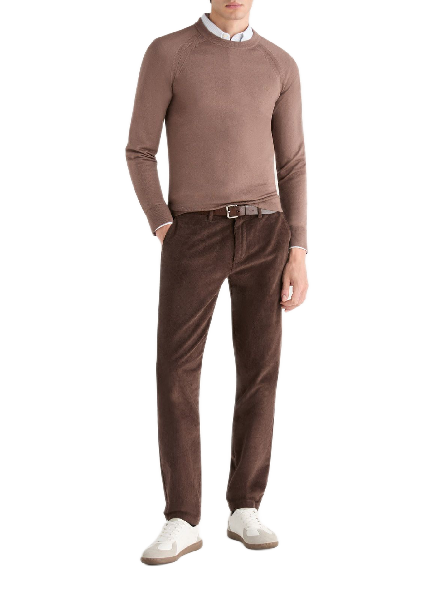 Jersey de algodón orgánico cuello redondo DOCKERS Marrón